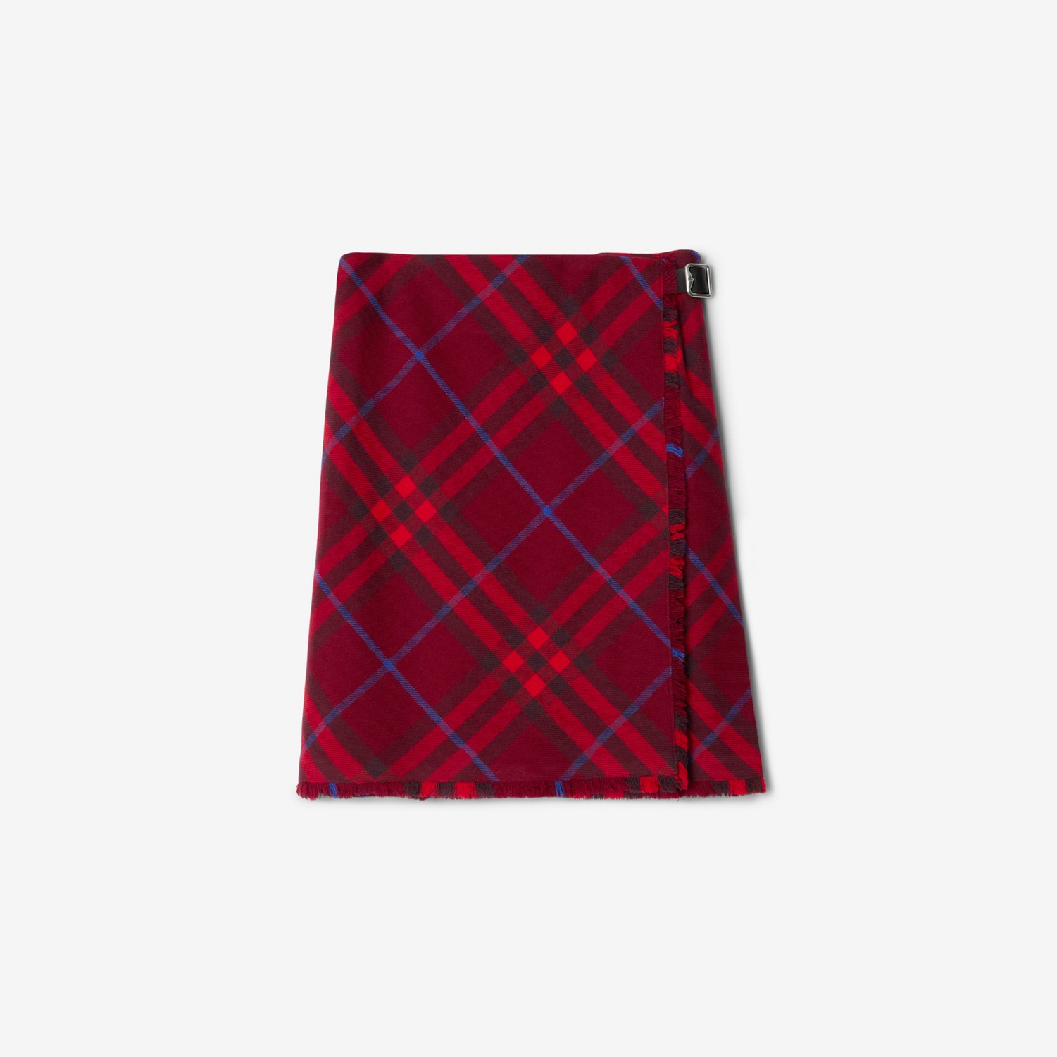 Check Wool Kilt in Crimson - Women | Burberry® Official