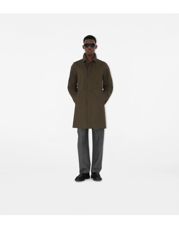 Paletot mi-long en gabardine liée