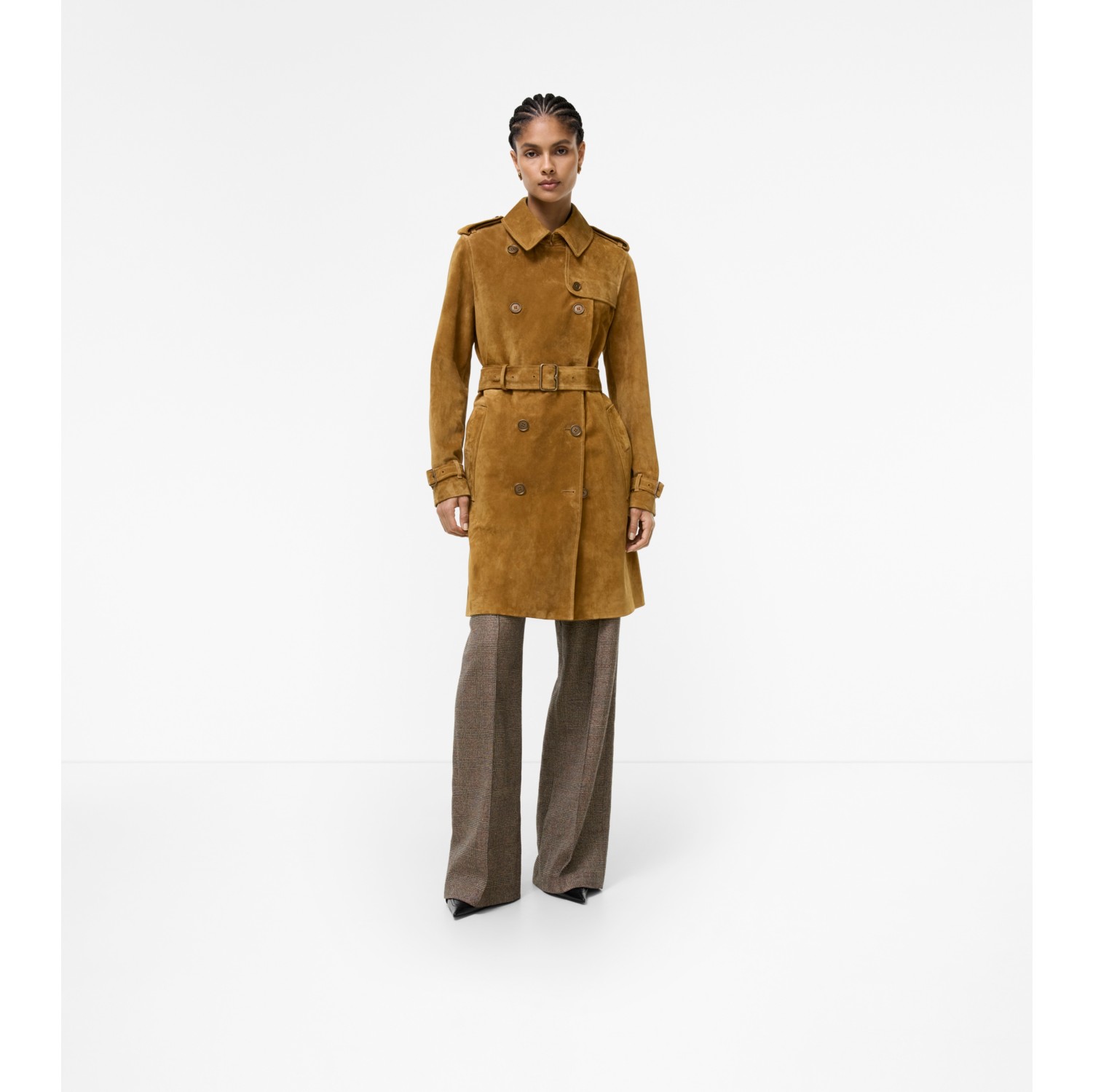 Mid-length Suede Kensington Trench Coat