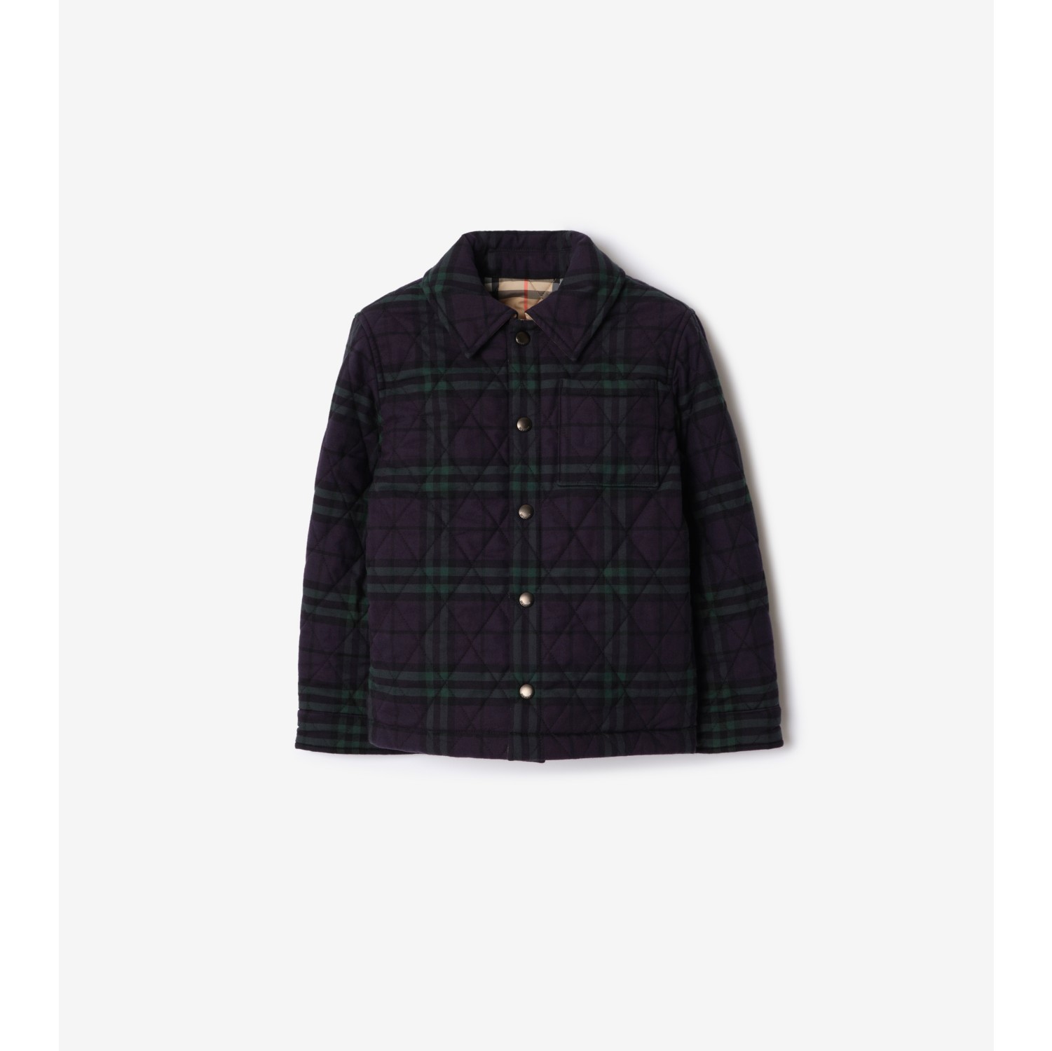 Reversible Check Quilted Cotton Jacket