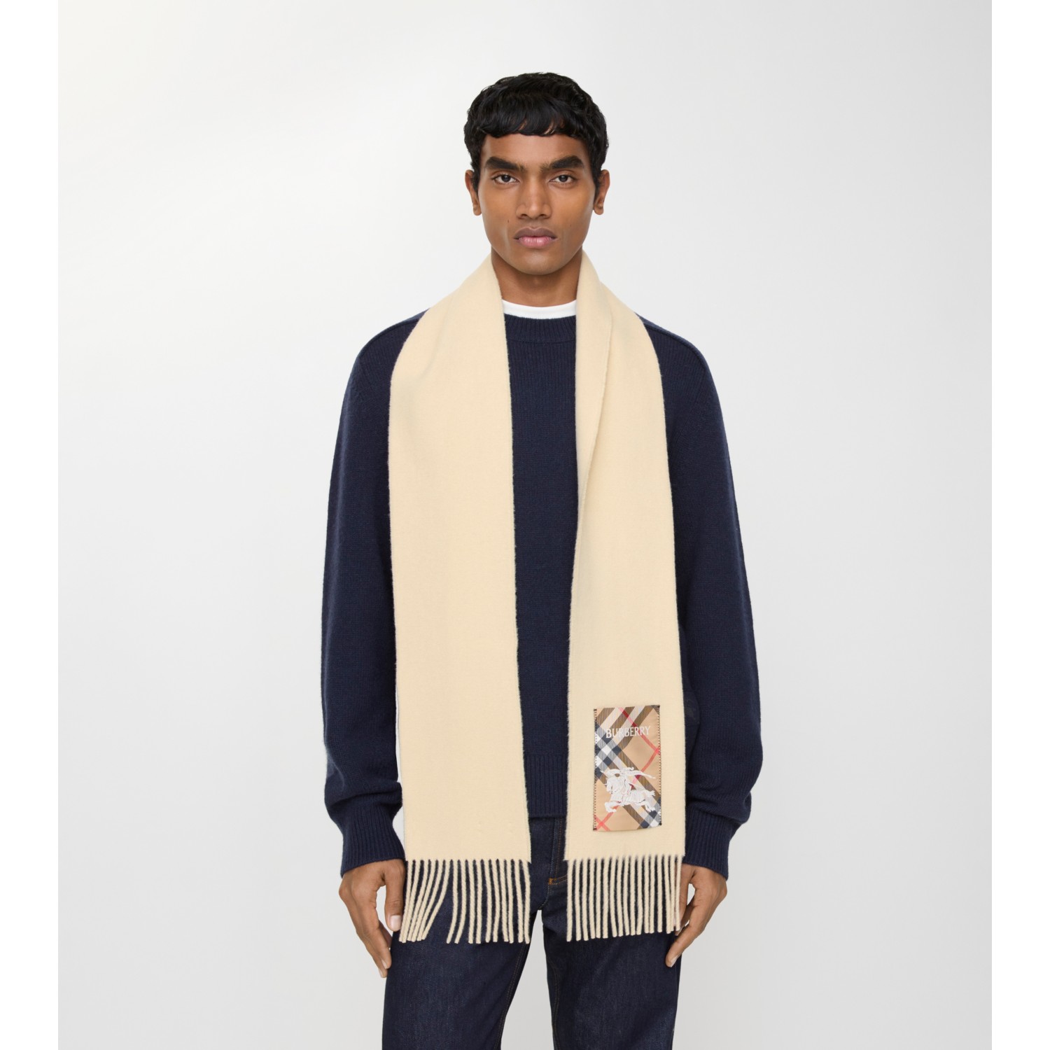 Check Label Cashmere Scarf - thumbnail 3