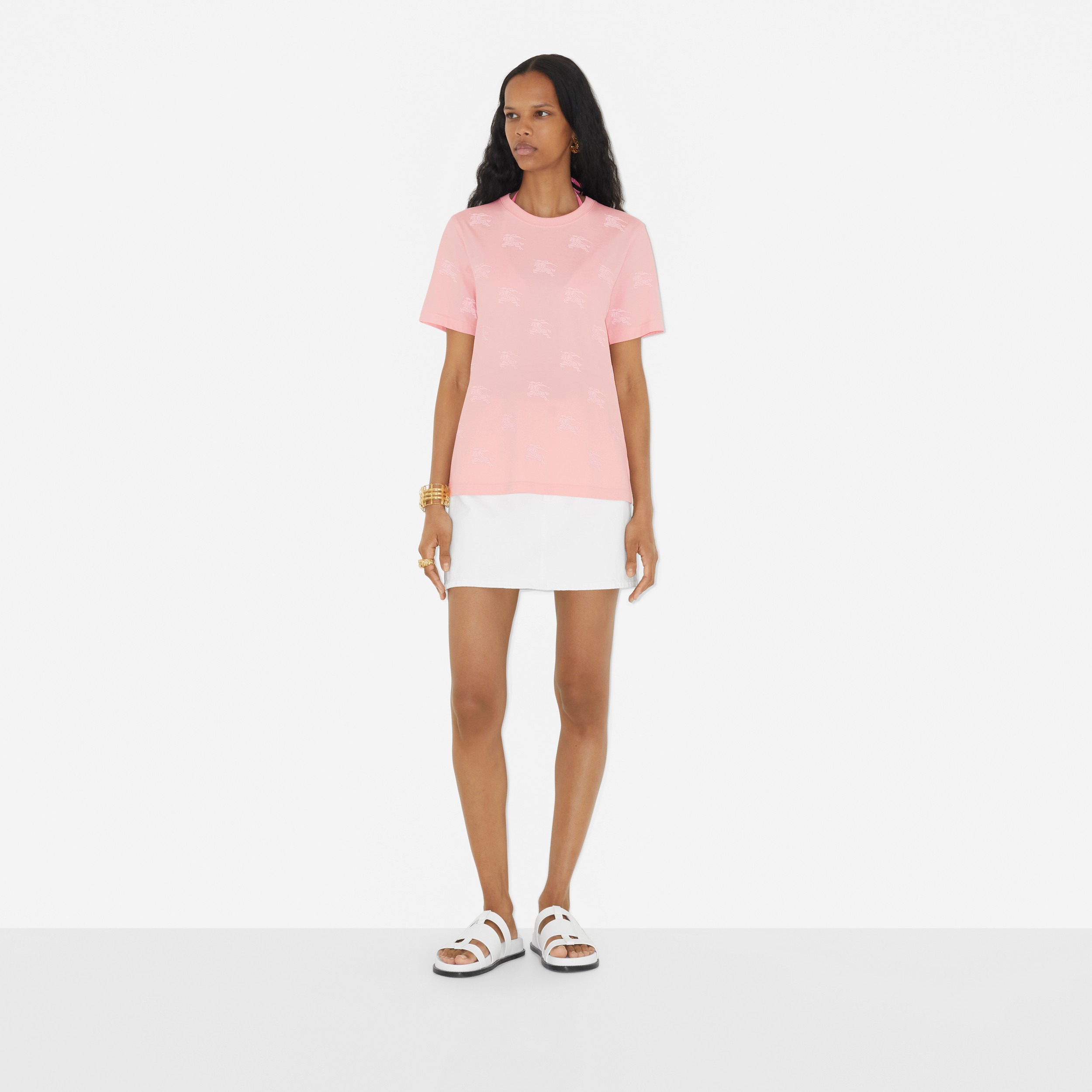 EKD 프린트 코튼 티셔츠 (소프트 블로섬) - 여성 | Burberry® - 2