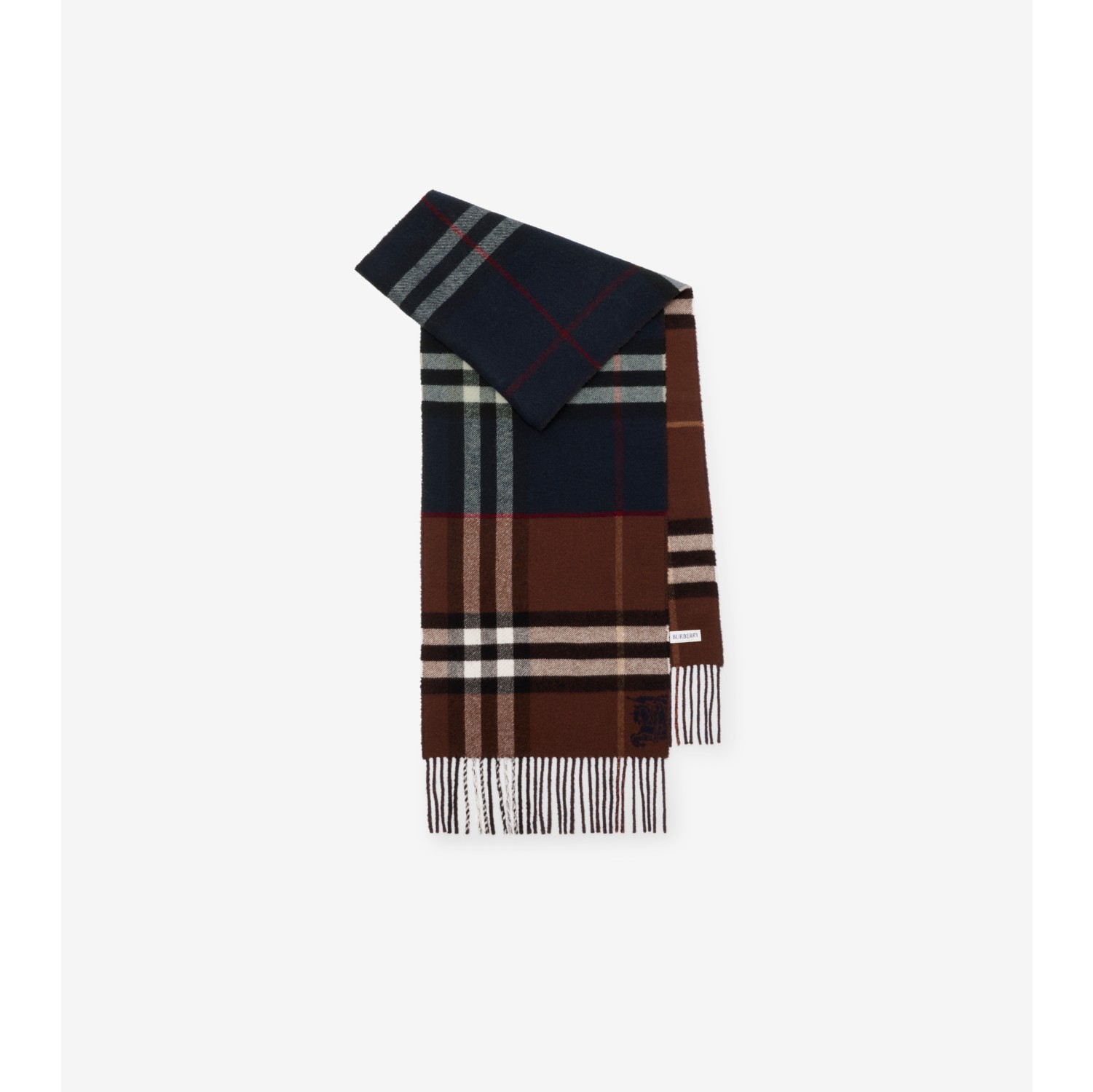 Contrast Check Cashmere Scarf
