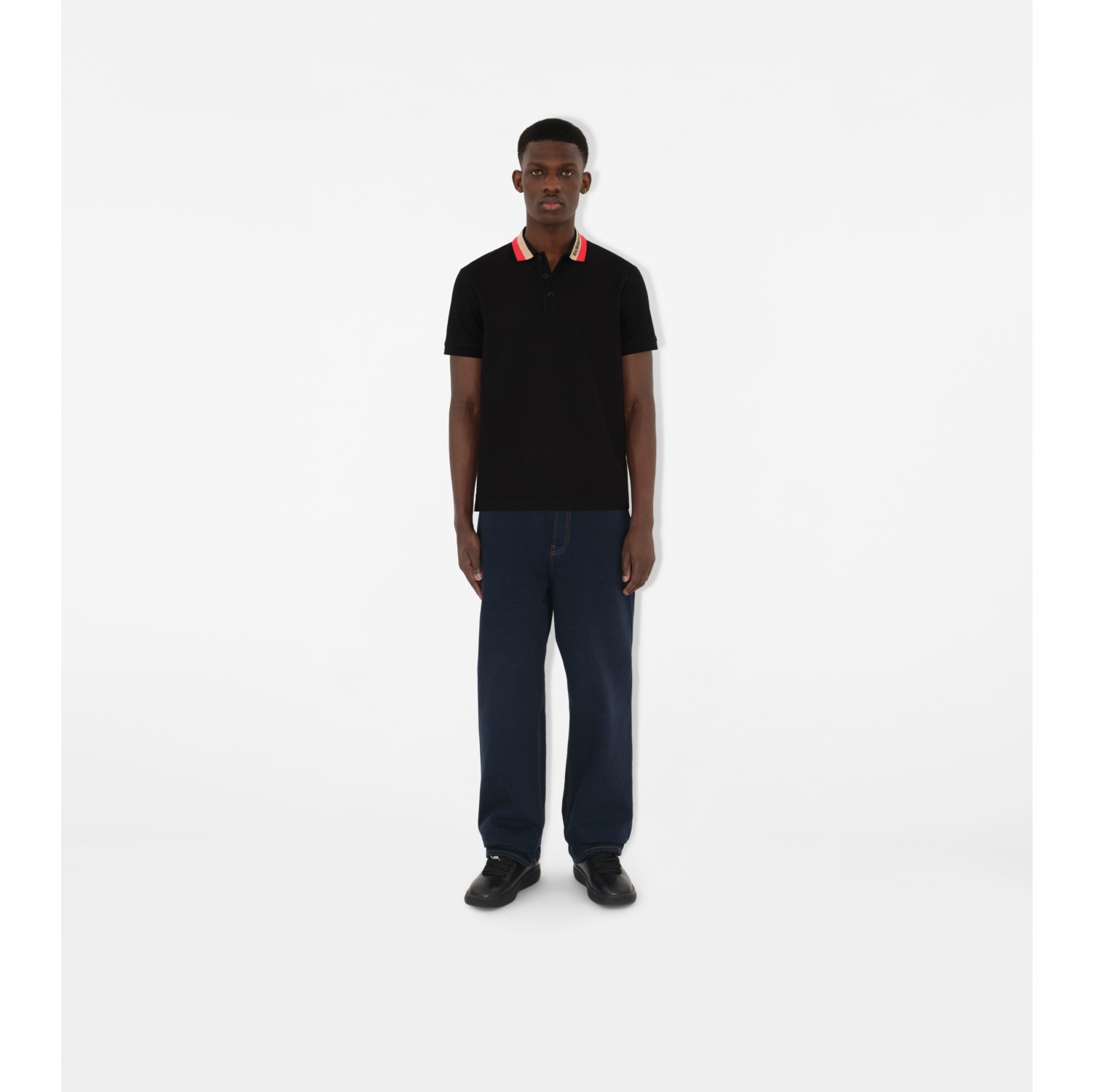 コットン ポロシャツ (ブラック) - メンズ, コットン | Burberry®公式サイト