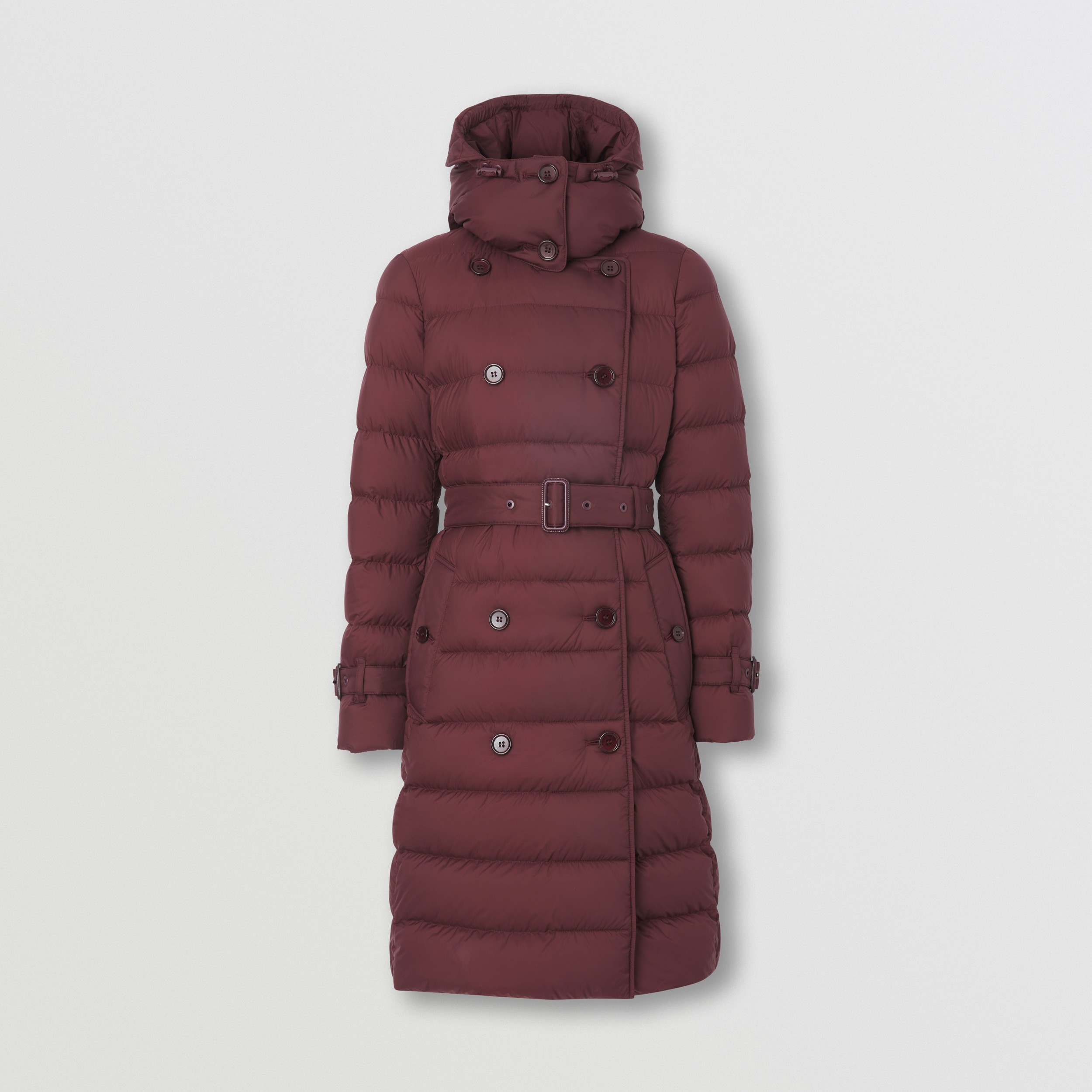 Detachable Hood Down-filled Coat in Maroon Brown - Women | Burberry® Official - 4