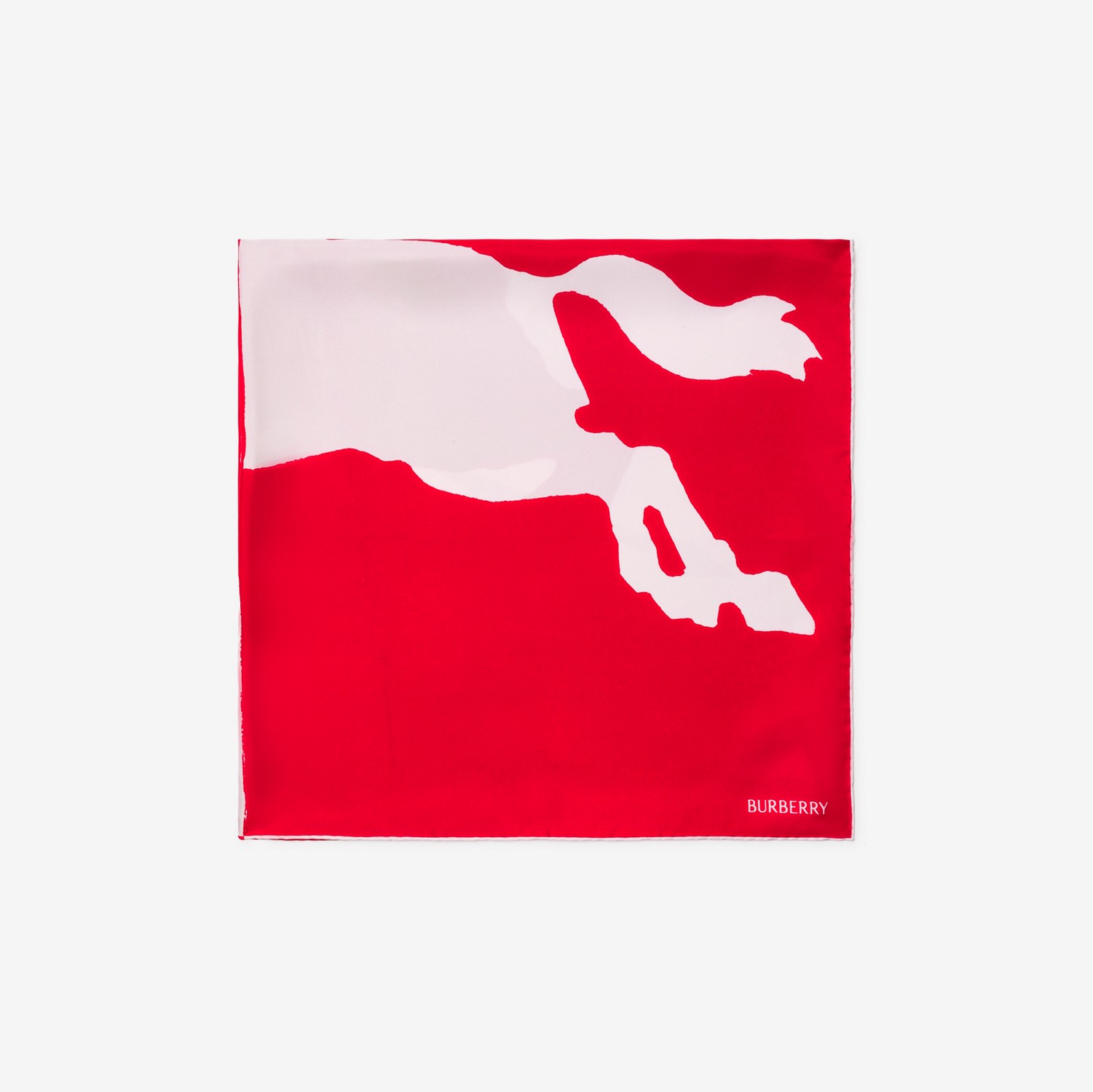 马术骑士徽标丝巾 (邮筒红) | Burberry® 博柏利官网