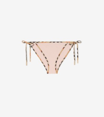 Check Trim Bikini Briefs in Bouquet pink - Women, Nylon | Burberry
