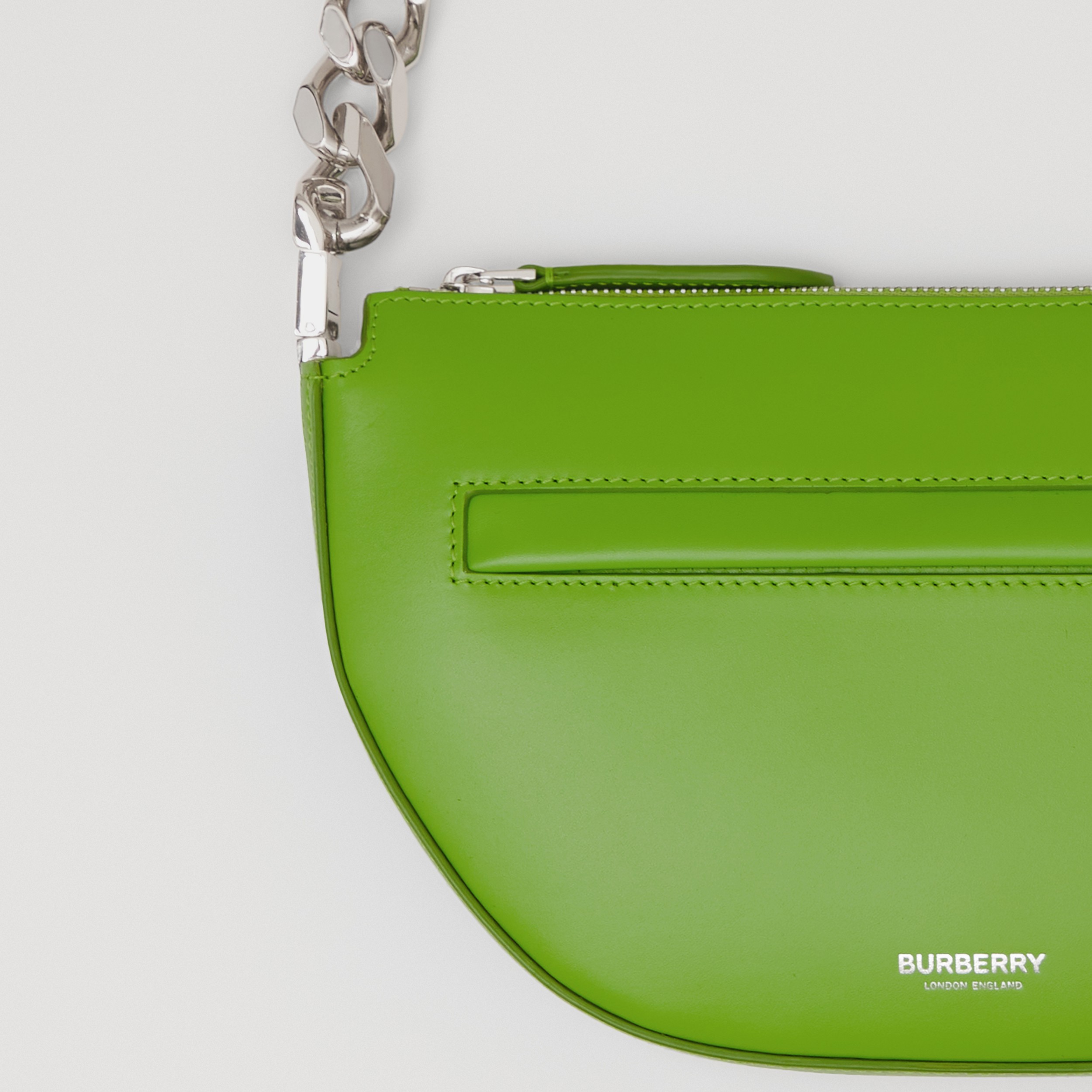 Mini Leather Zip Olympia Bag in Brilliant Green - Women | Burberry® Official - 2