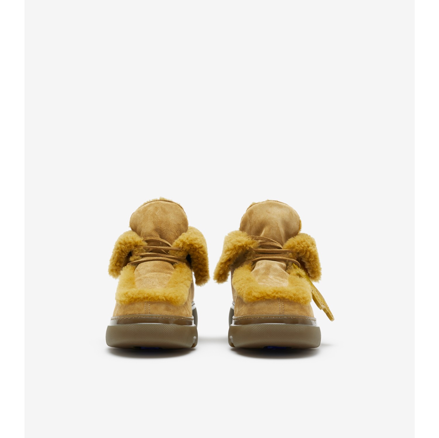 Shearling Creeper High Shoes in Manilla/amber yellow Women Burberry