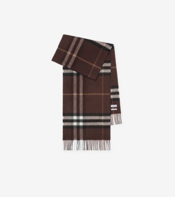 Check Cashmere Scarf in Treacle | Burberry® Official