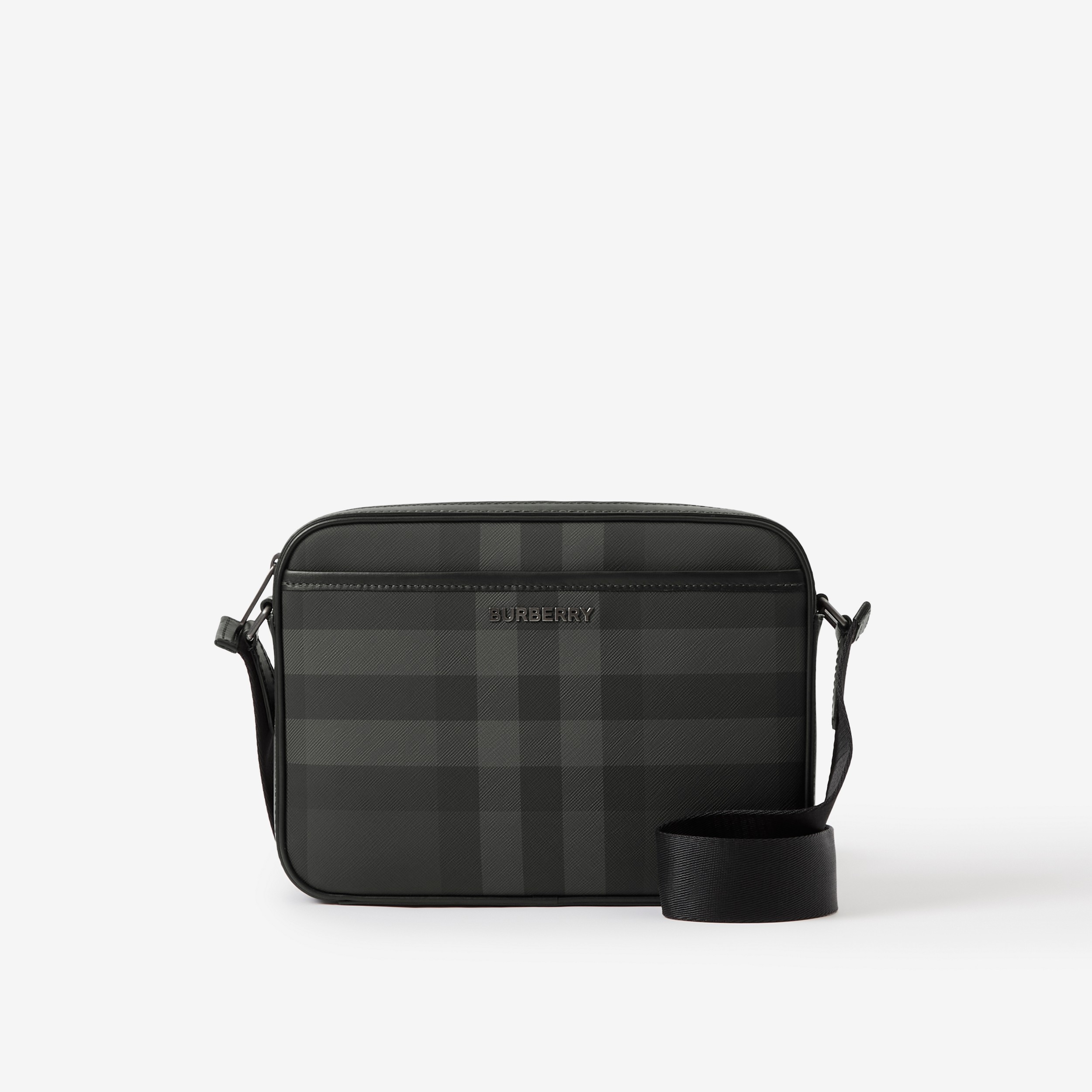 Sac Muswell en cuir et Check (Anthracite) - Homme | Site officiel Burberry® - 1