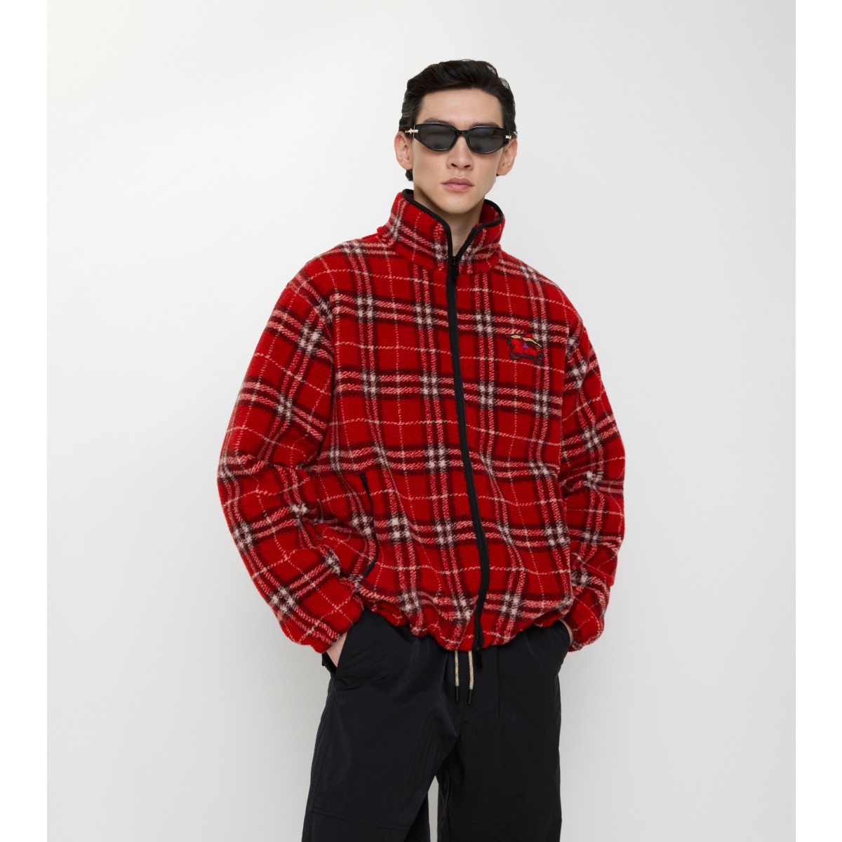  Check Wool Cashmere Blend Fleece