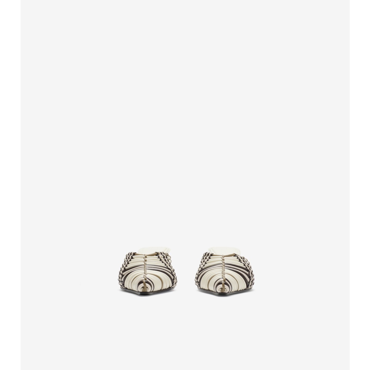  Check Woven Leather Cameo Mules