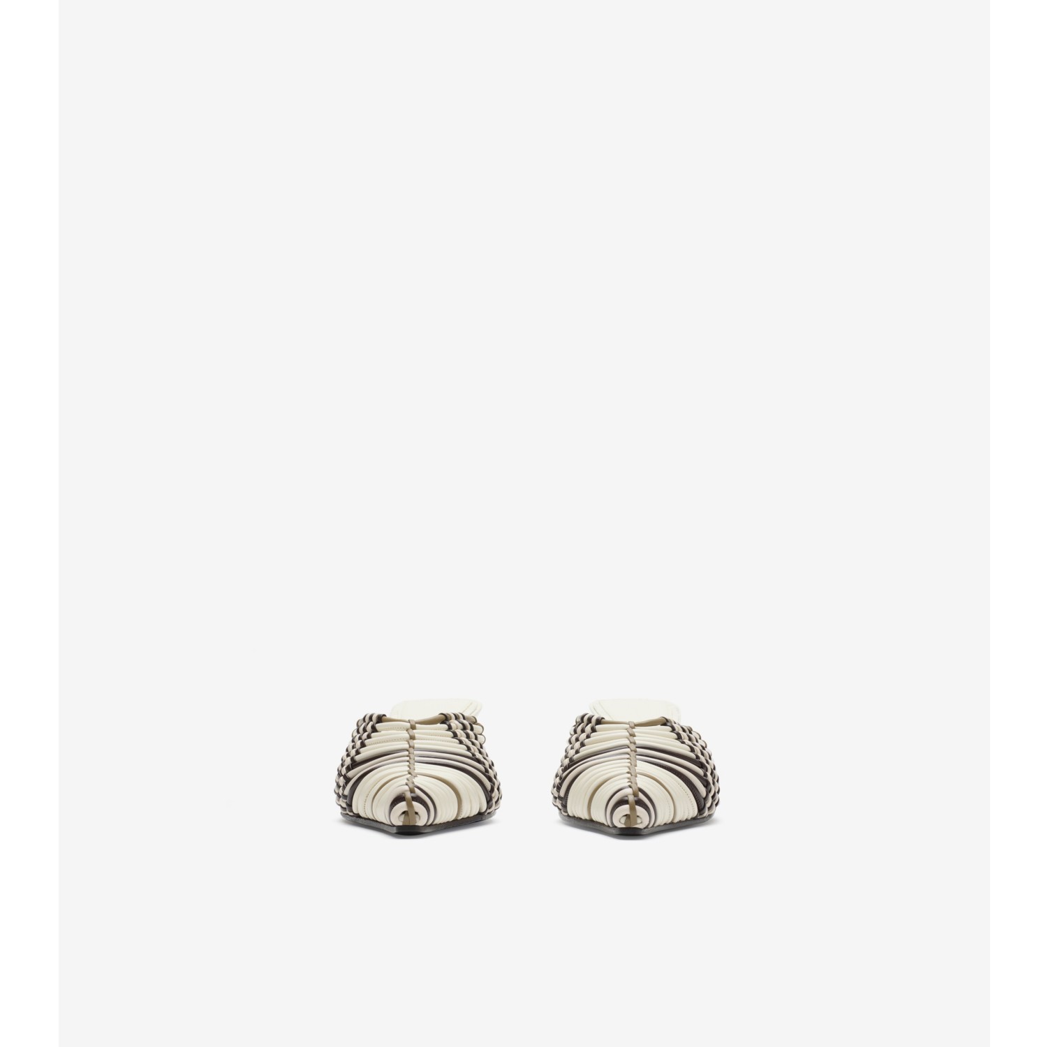 Check Woven Leather Cameo Mules