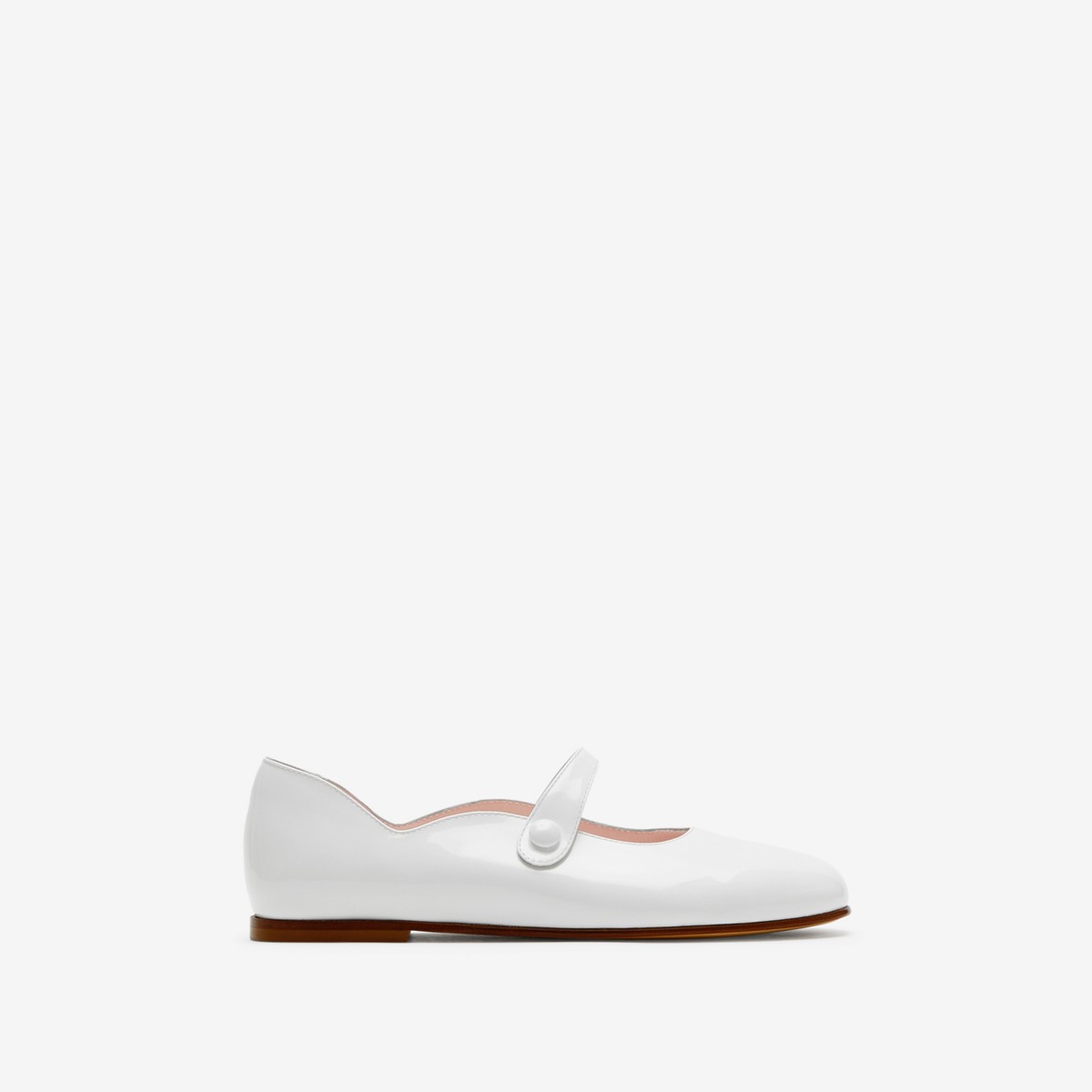 Burberry Childrens Leather Mary Jane Flats In White