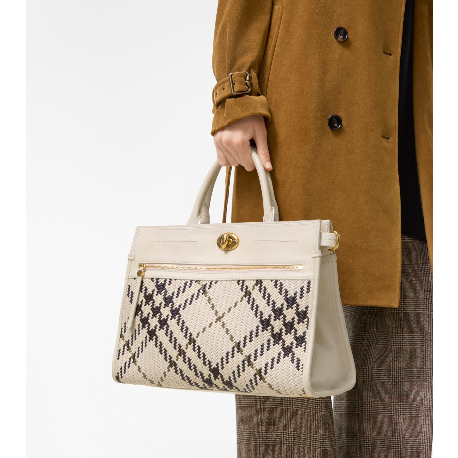 Medium Hampstead Tote​ in Light beige - Women, Leather | Burberry® Official