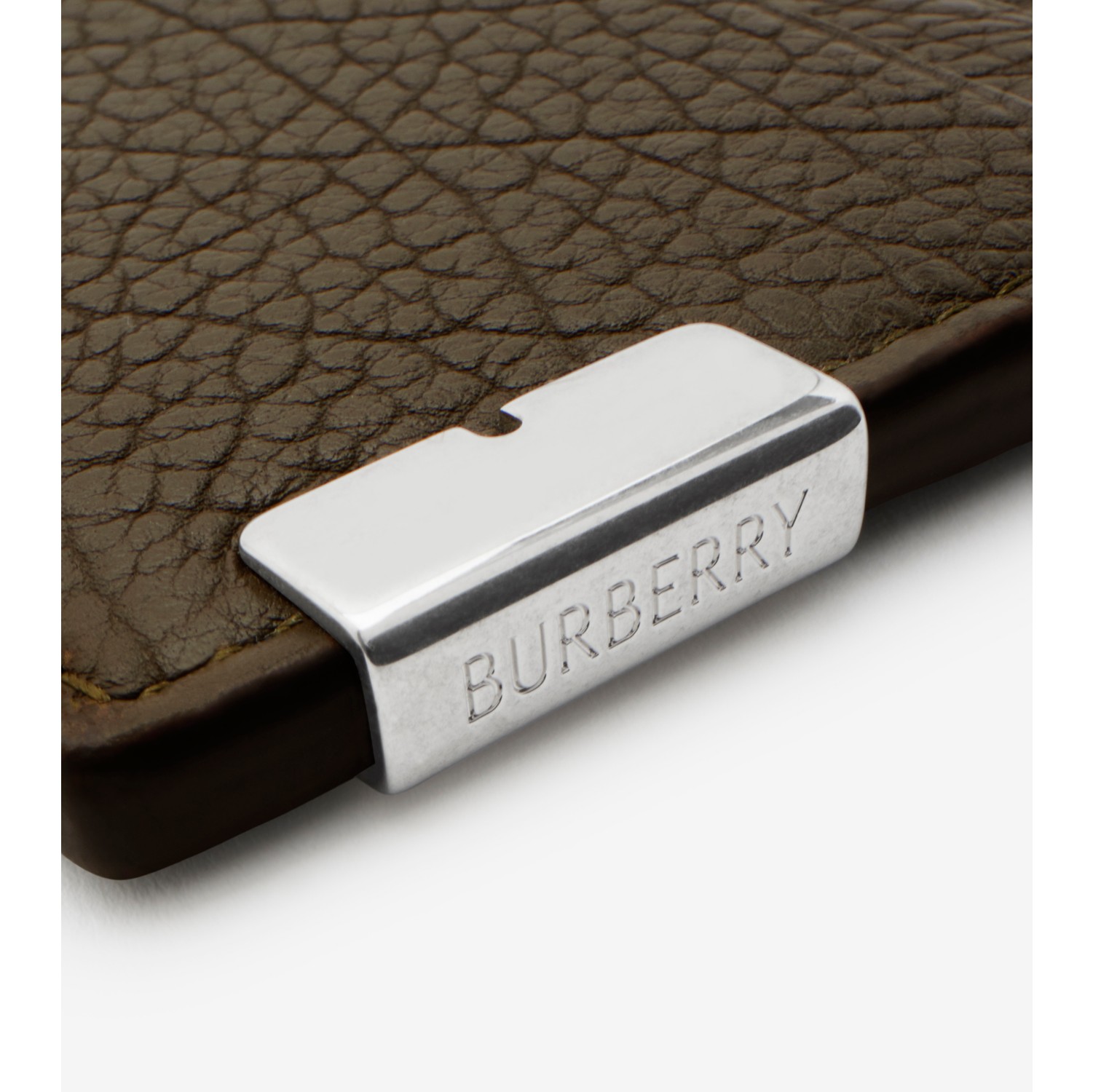 Tall B Cut Card Case in Military Men Leather Burberry Official