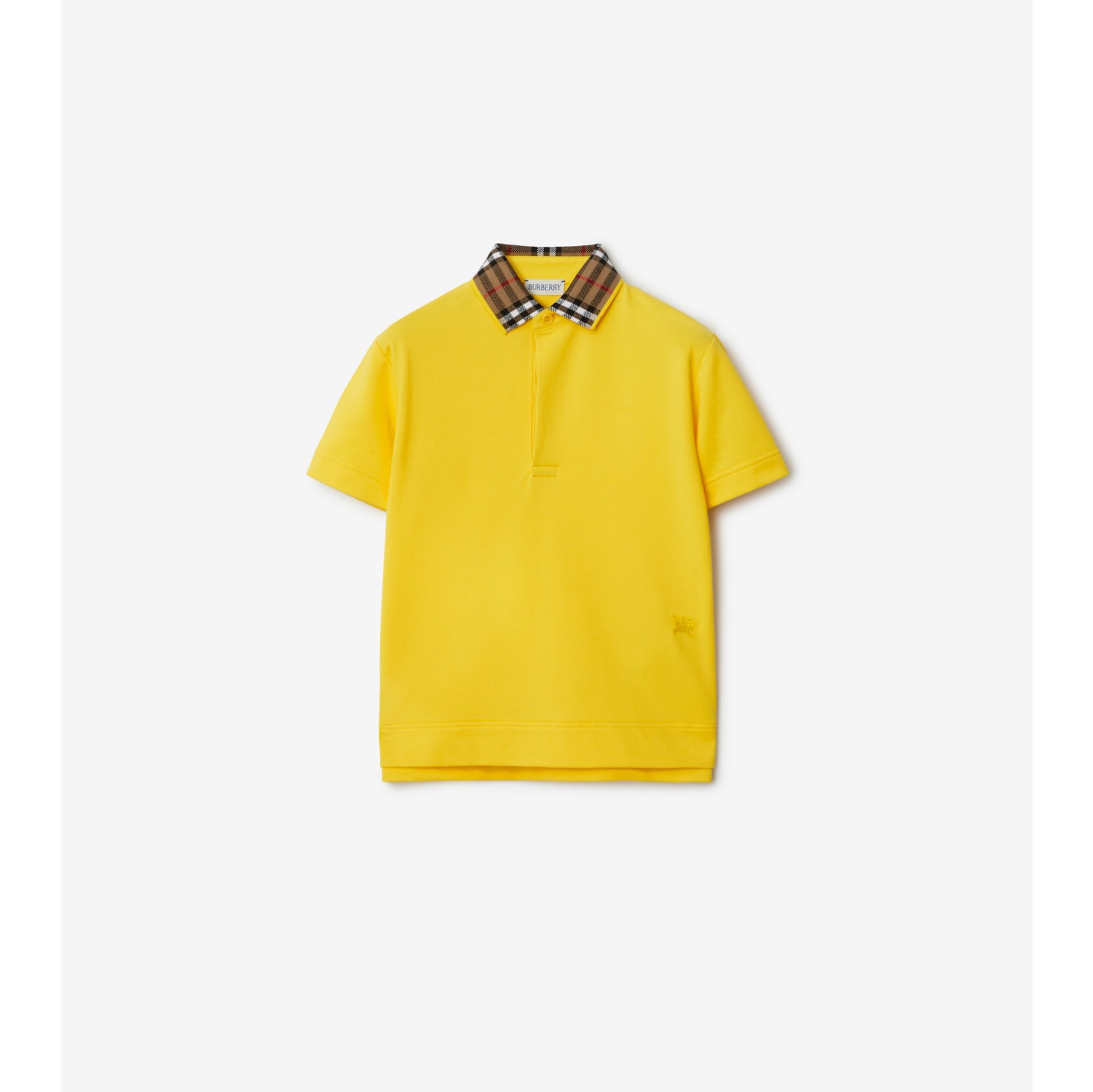 チェックカラー コットンポロシャツ (ゴースイエロー) | Burberry®公式サイト