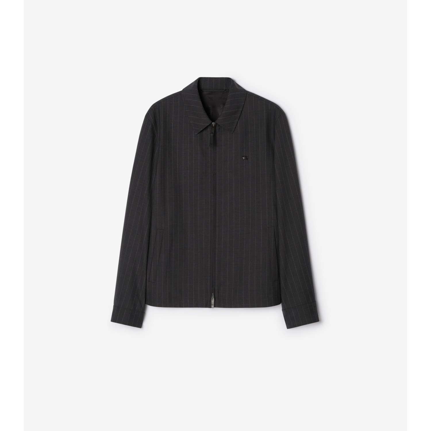 Pinstriped Wool Bloomsbury Harrington Jacket