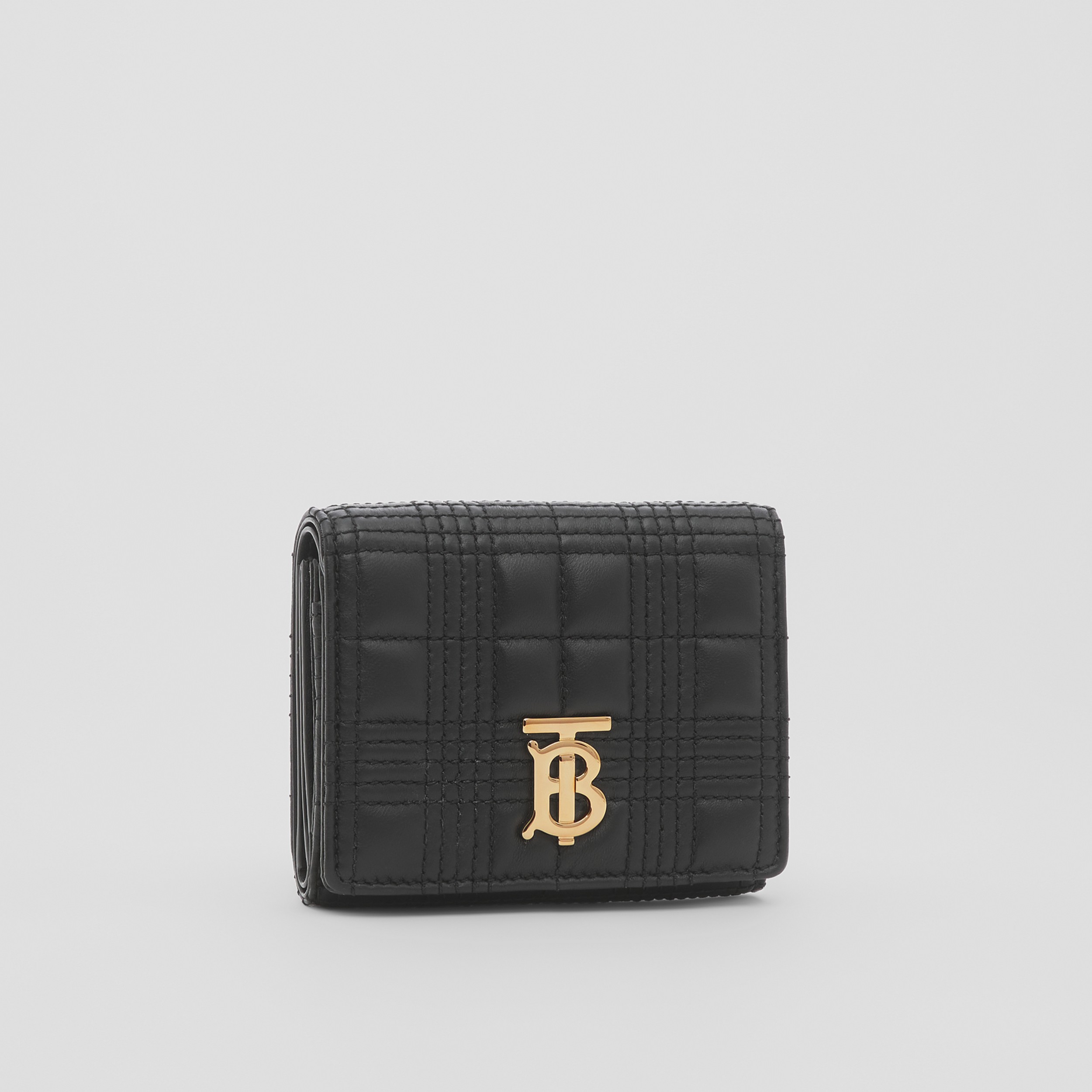 Small Quilted Lambskin Lola Folding Wallet in Black - Women | Burberry® Official - 4