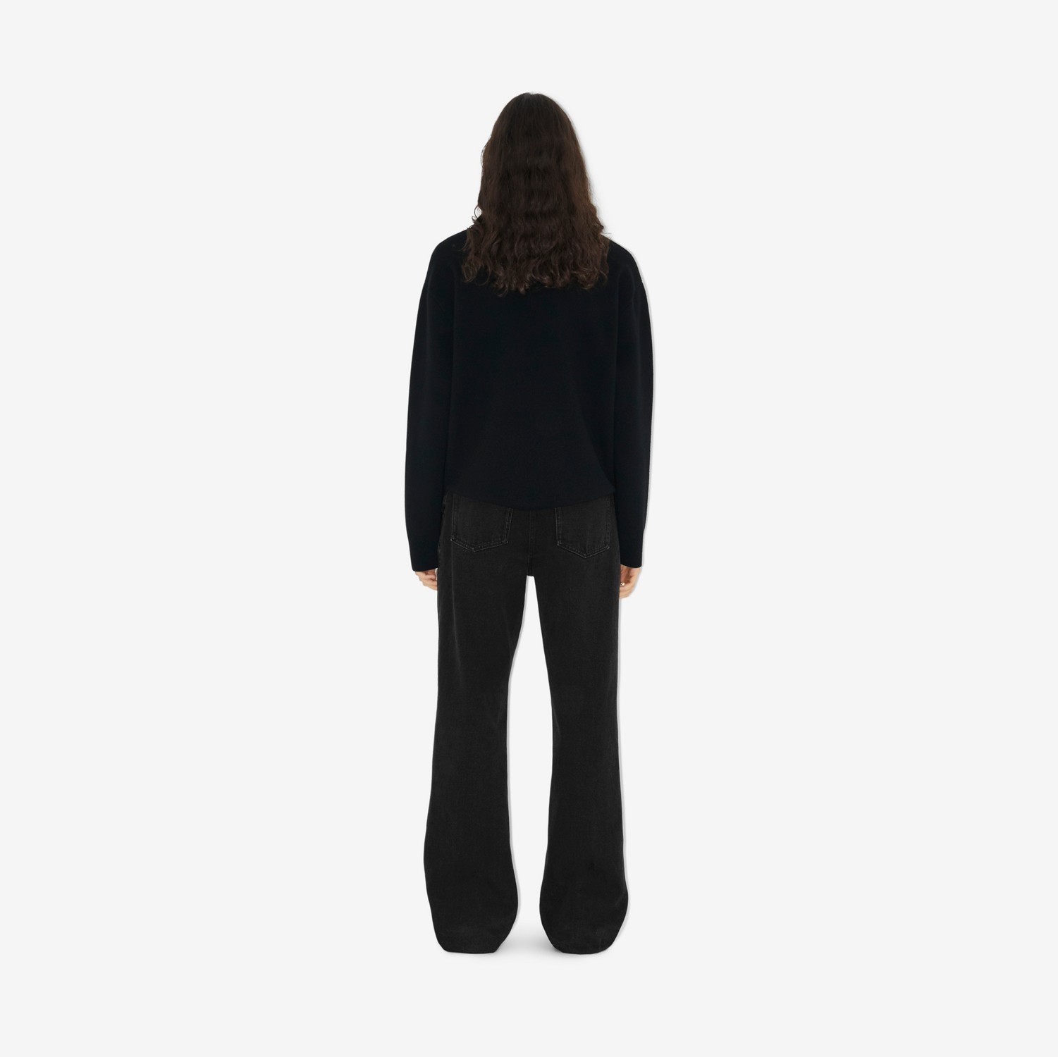 Jersey en lana y cachemir con EKD y nubes (Negro) - Mujer | Burberry® oficial
