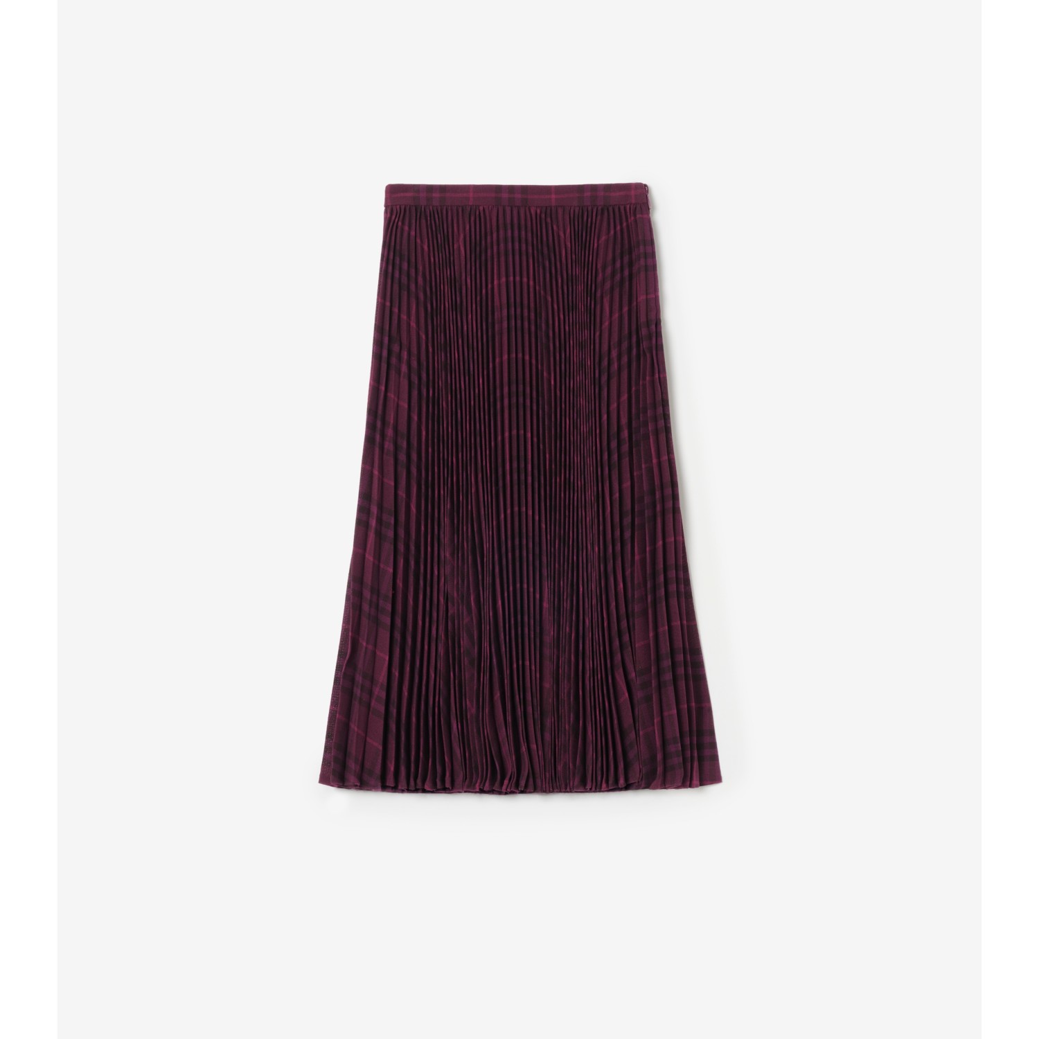 Pleated Wool Midi Skirt