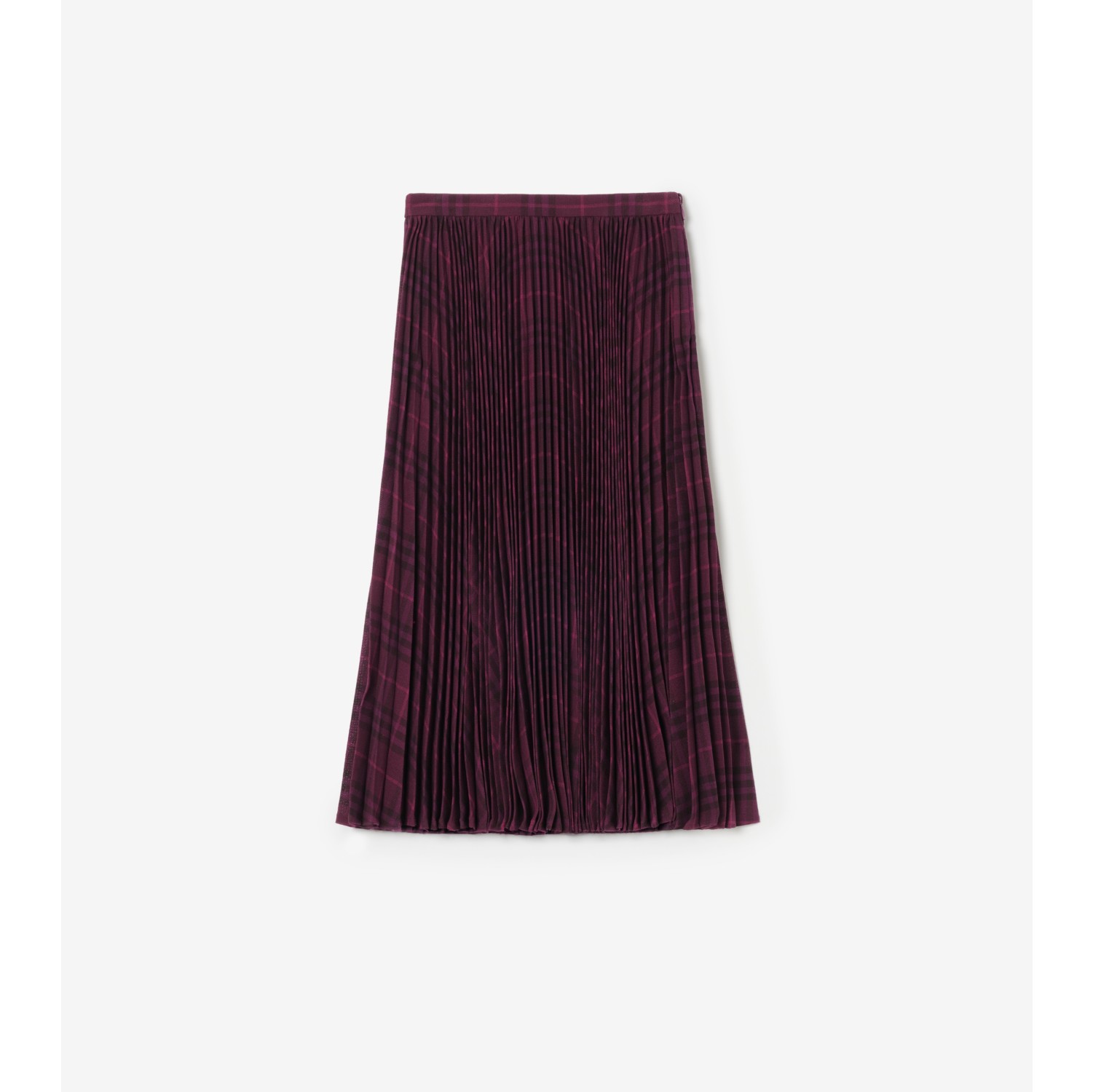 Pleated Wool Midi Skirt