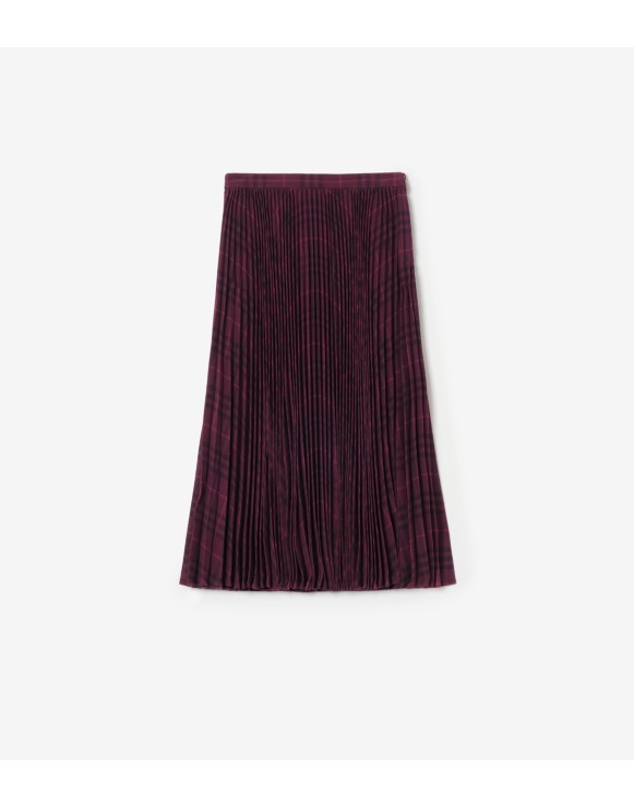 Pleated Wool Midi Skirt