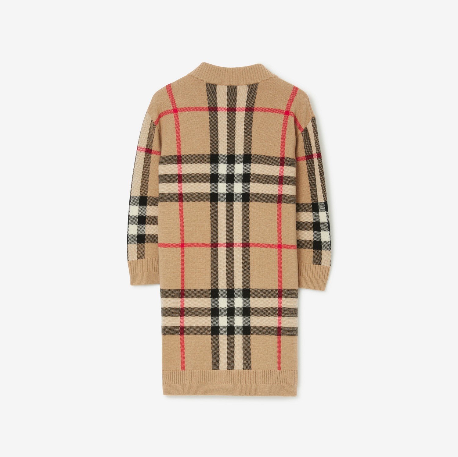 Vestido estilo suéter de lã e cashmere Check (Bege Clássico) | Burberry® oficial