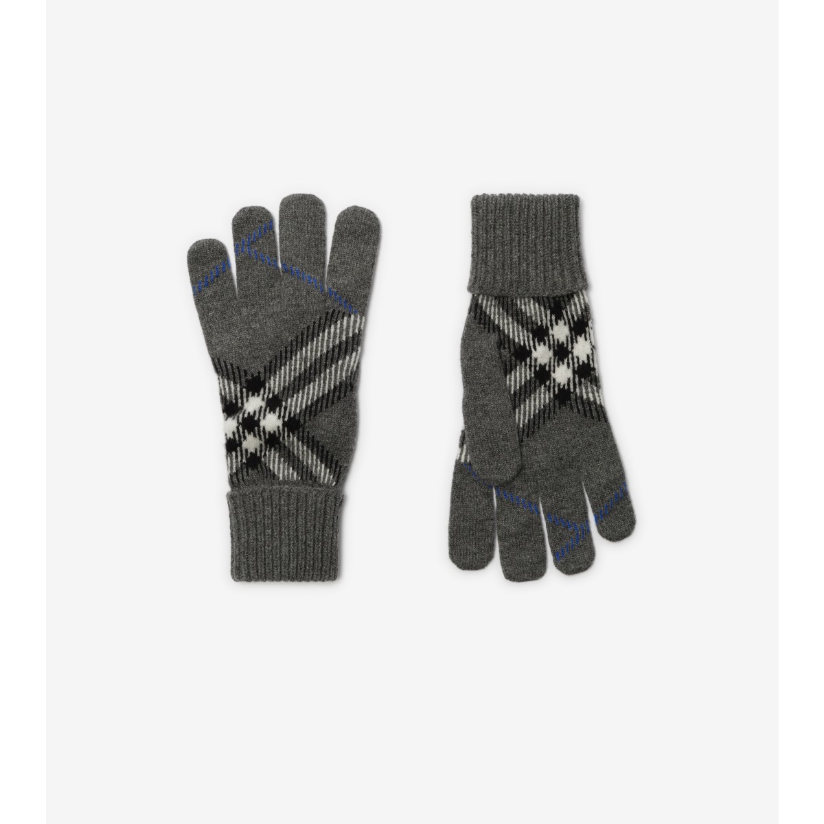  Check Cashmere Blend Gloves