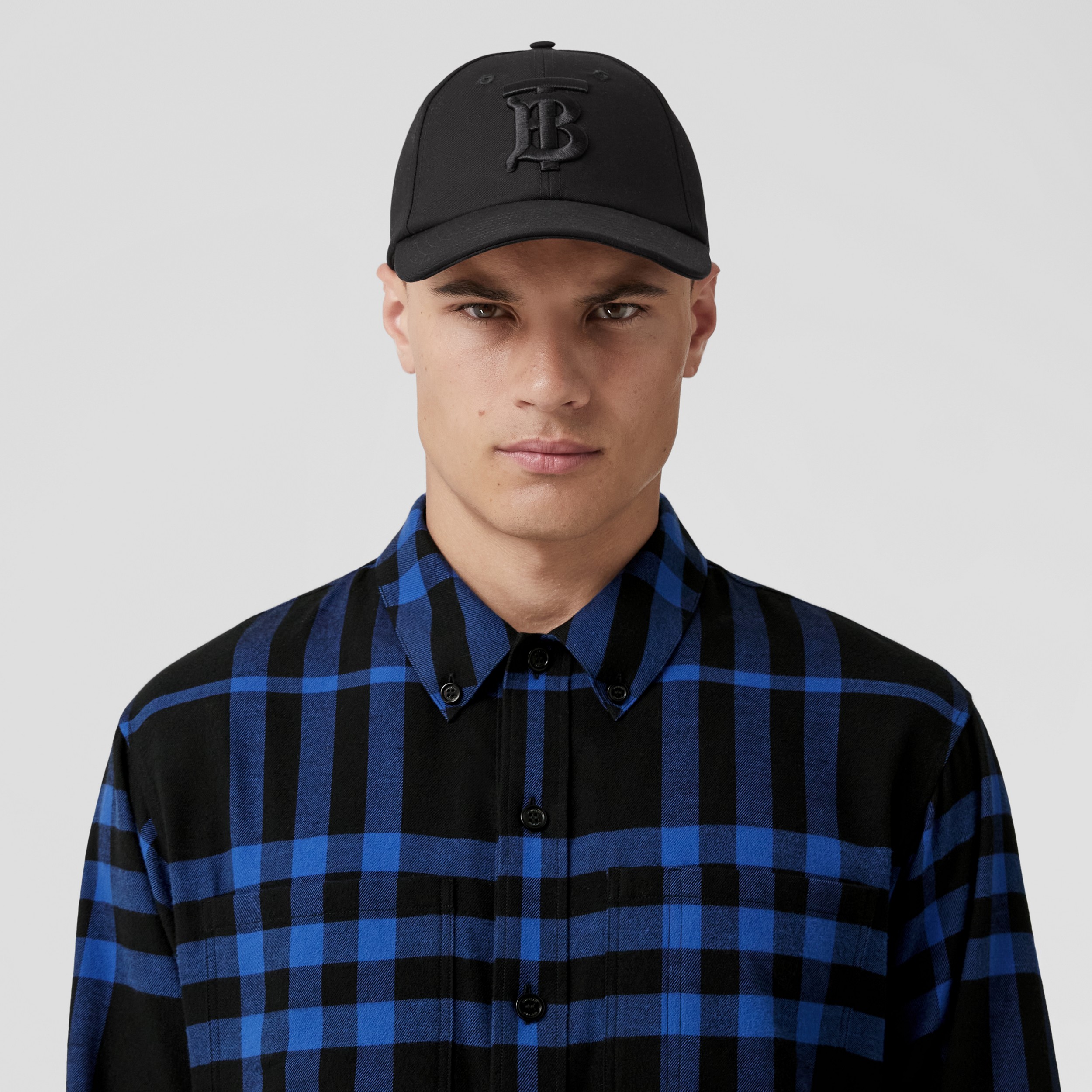 Check Cotton Flannel Shirt in Deep Royal Blue - Men | Burberry® Official - 2
