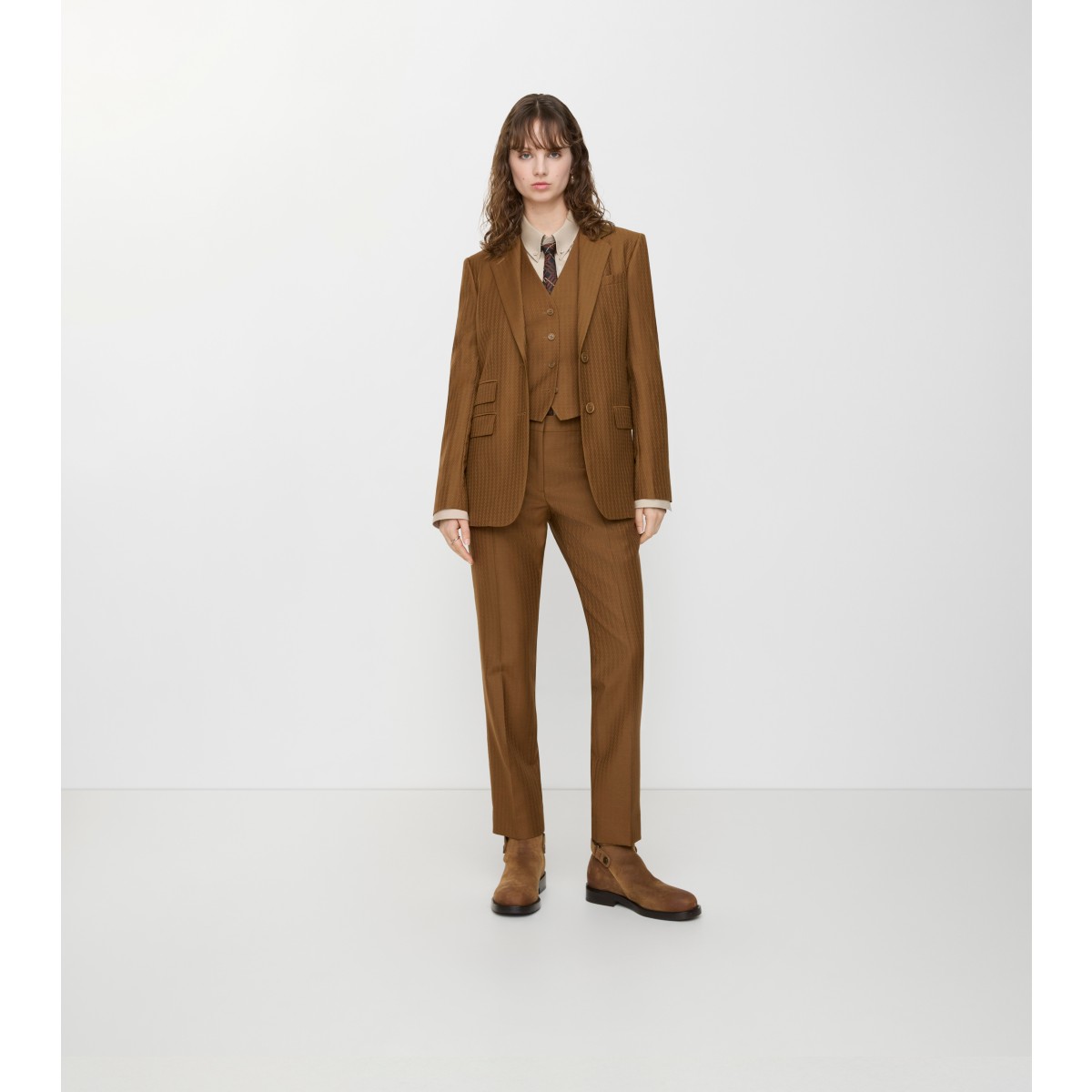  Stripe Wool Mohair Tailored Trousers