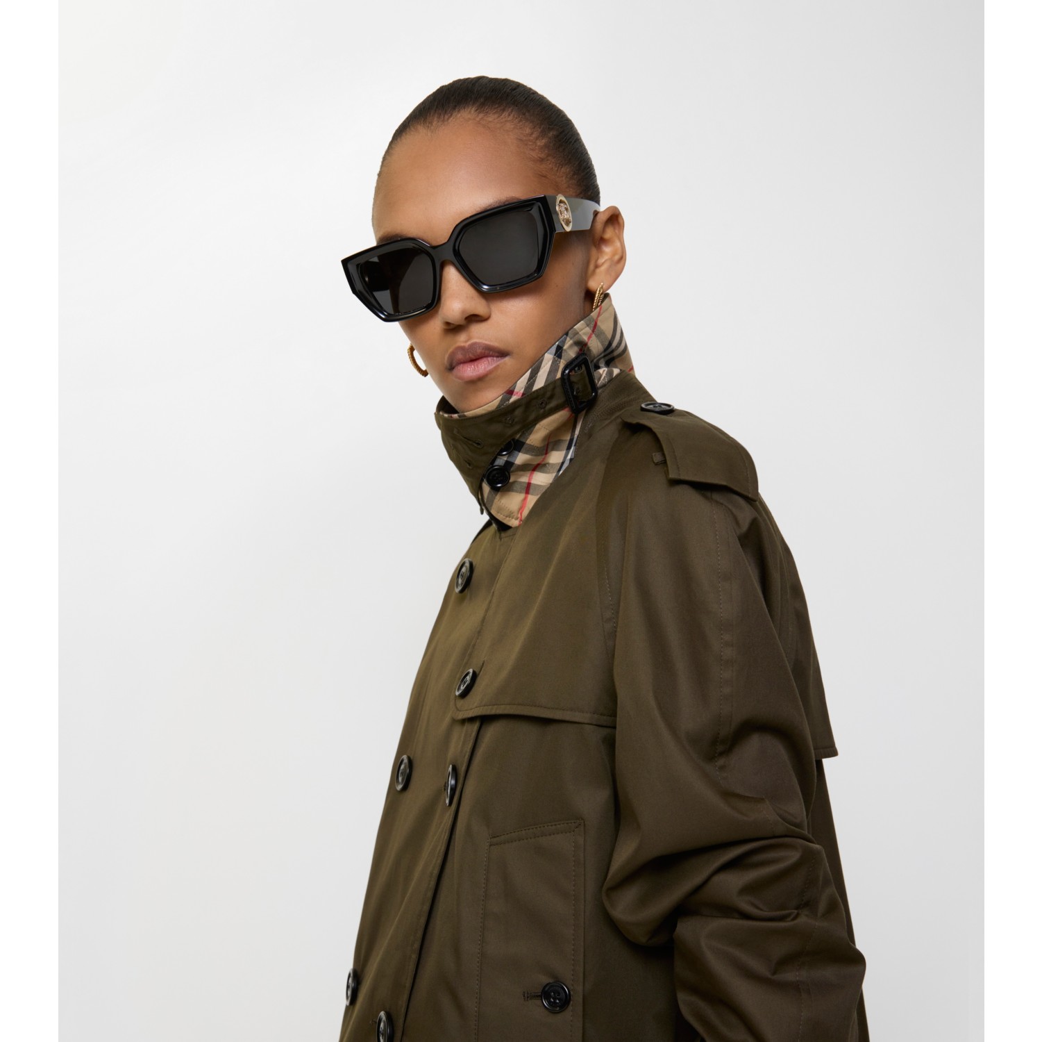 クロップド トロピカル ギャバジン トレンチジャケット