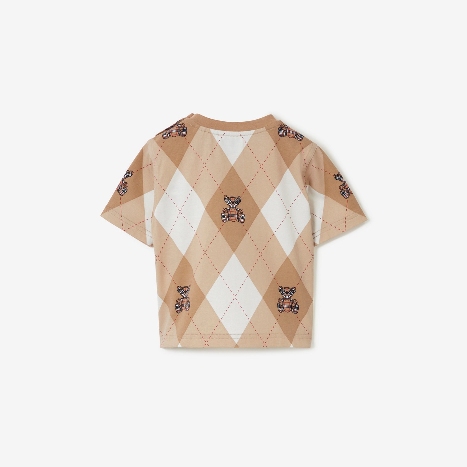 T-shirt en coton argyle Thomas Bear (Fauve Doux) - Enfant | Site officiel Burberry®