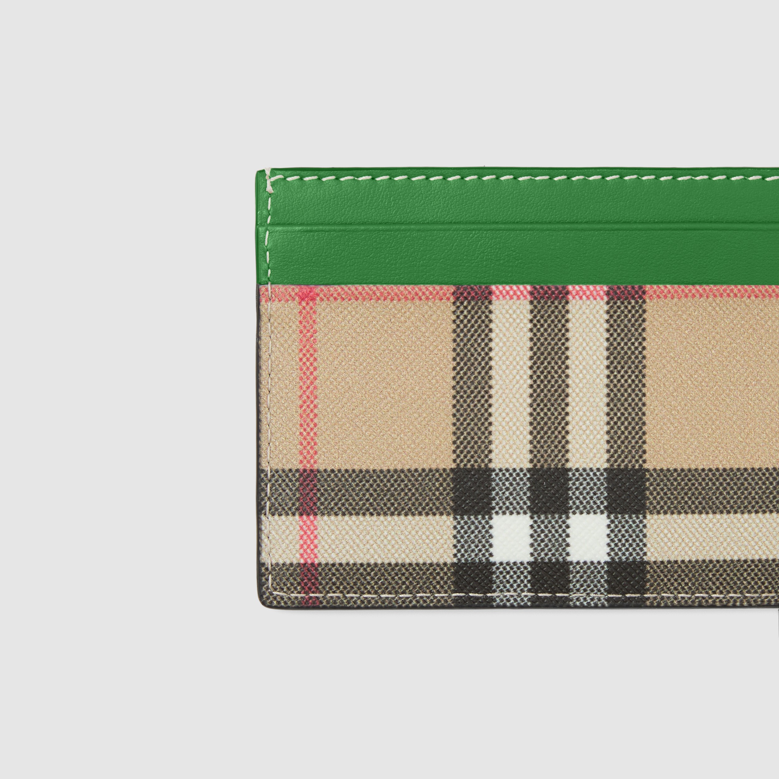 Vintage Check and Leather Card Case in Archive Beige/ivy Green - Women | Burberry® Official - 2