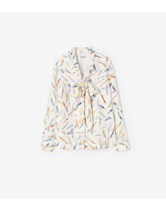 Chemisier foulard en soie Feather