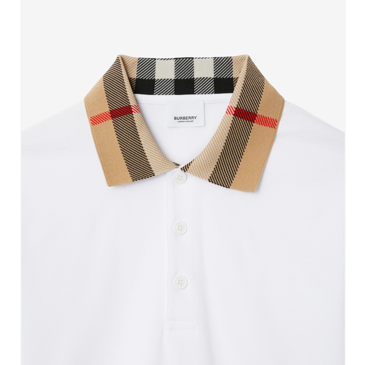 Cotton Polo Shirt in White Men Burberry Official