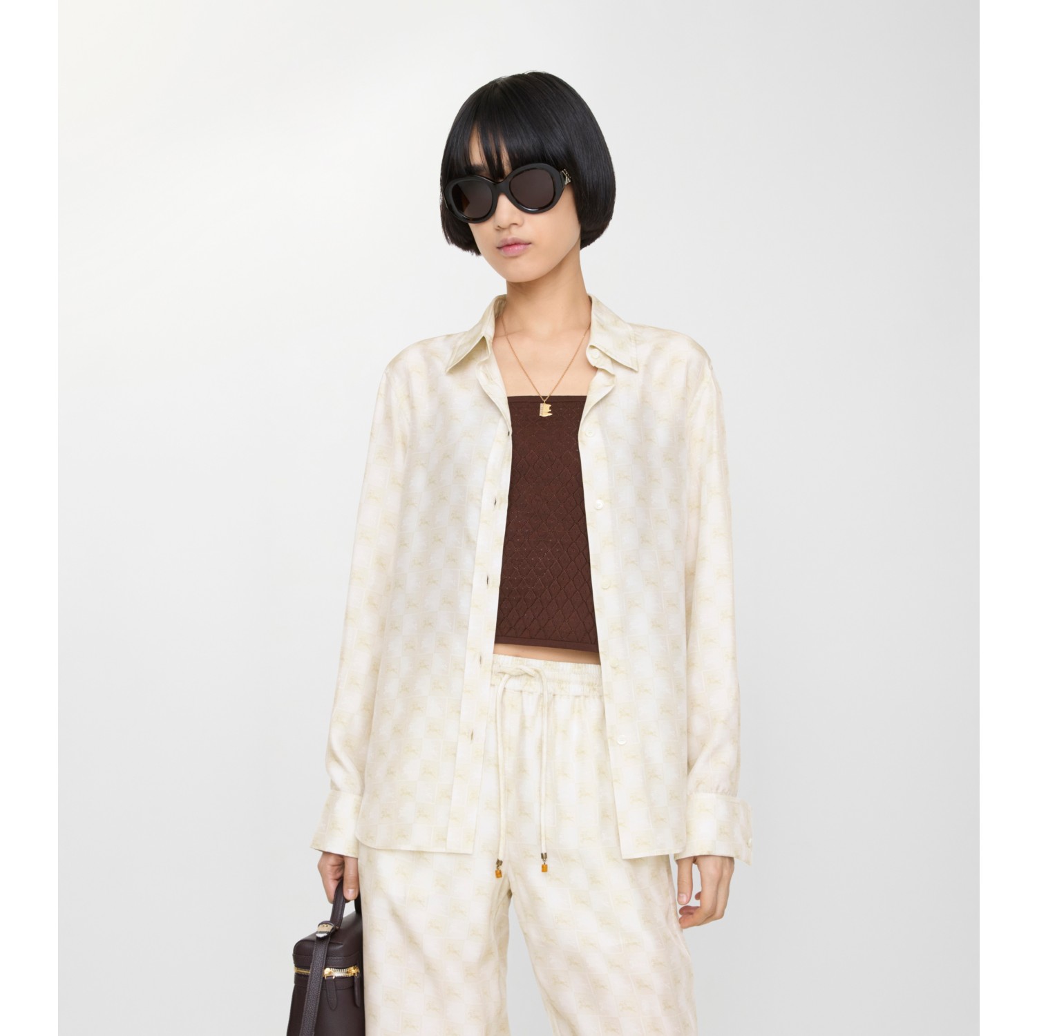 Regular Fit EKD Checkerboard Silk Shirt