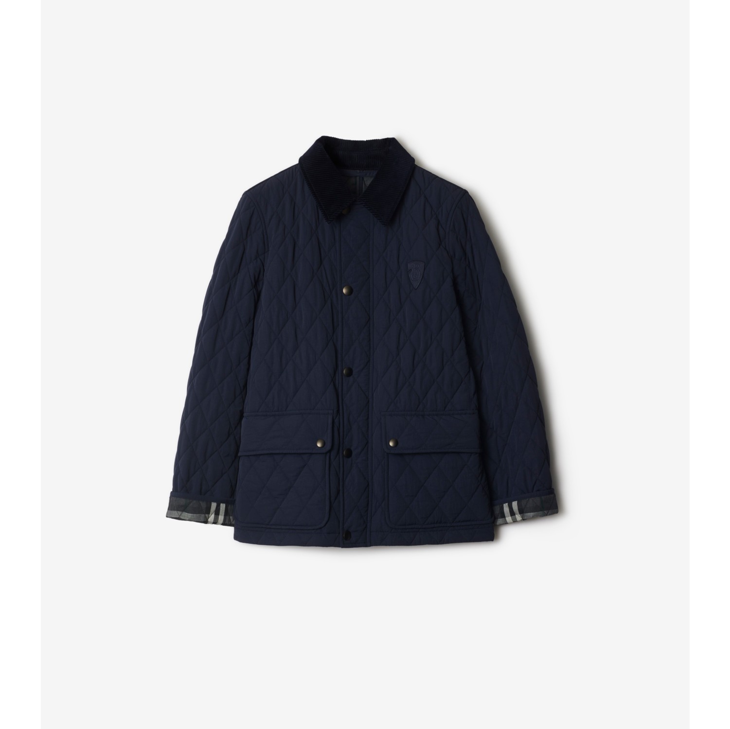 Quilted Nylon Jacket in Navy Women Burberry Official