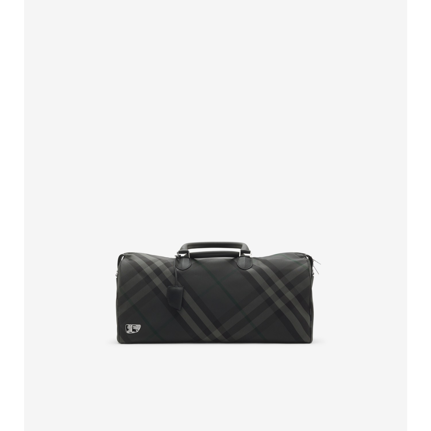 Grid Duffle Bag in Charcoal Men Nylon Burberry Official