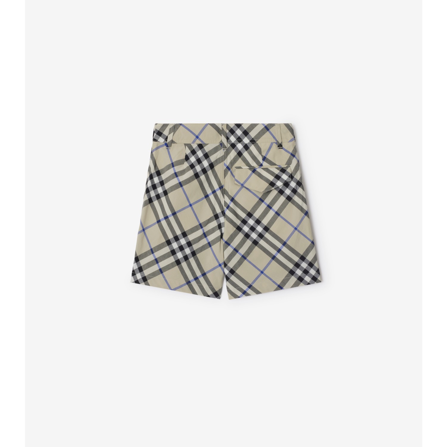 Check Cotton Shorts in Lichen | Burberry® Official