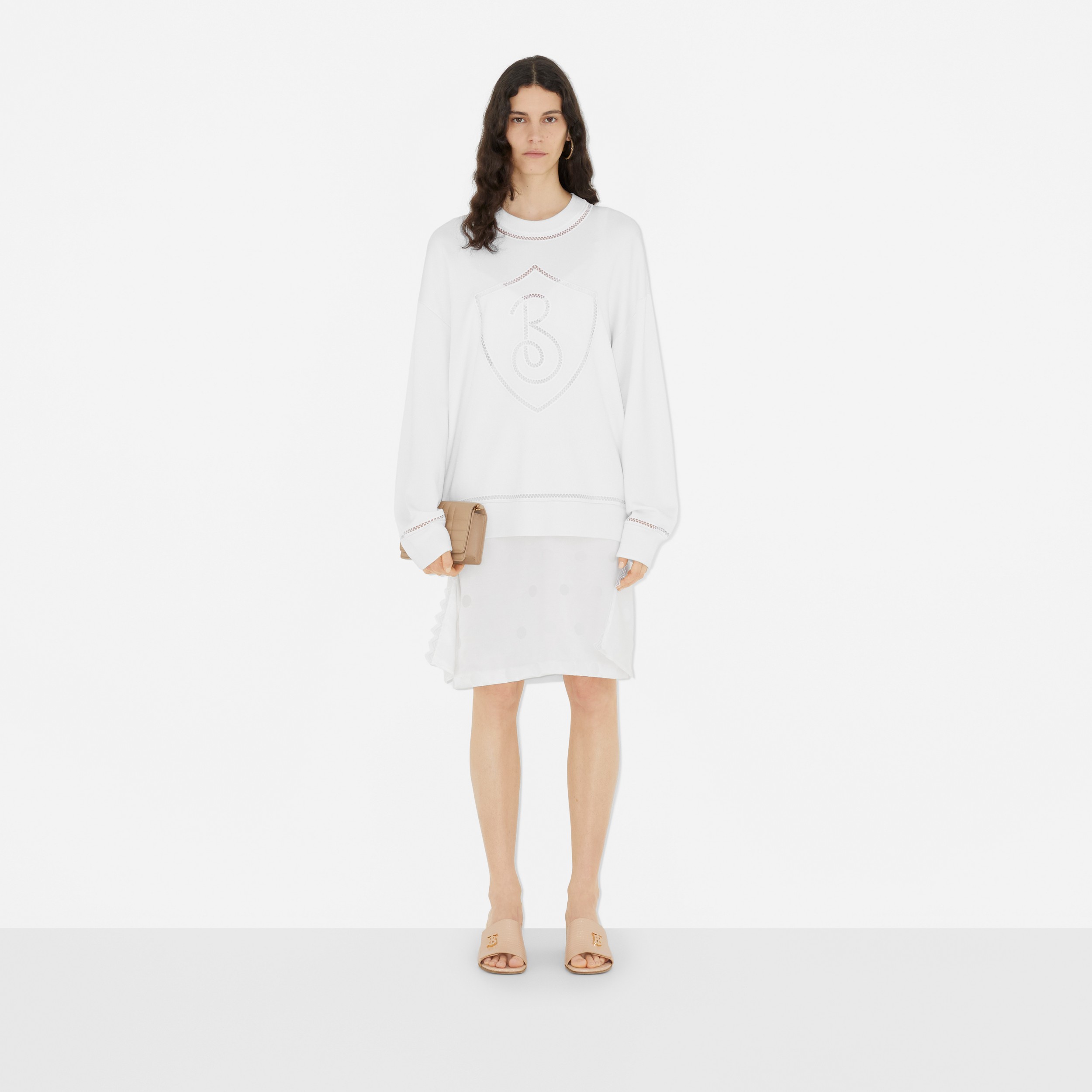Suéter de viscose com estampa gráfica de letra (Branco Óptico) - Mulheres | Burberry® oficial - 2