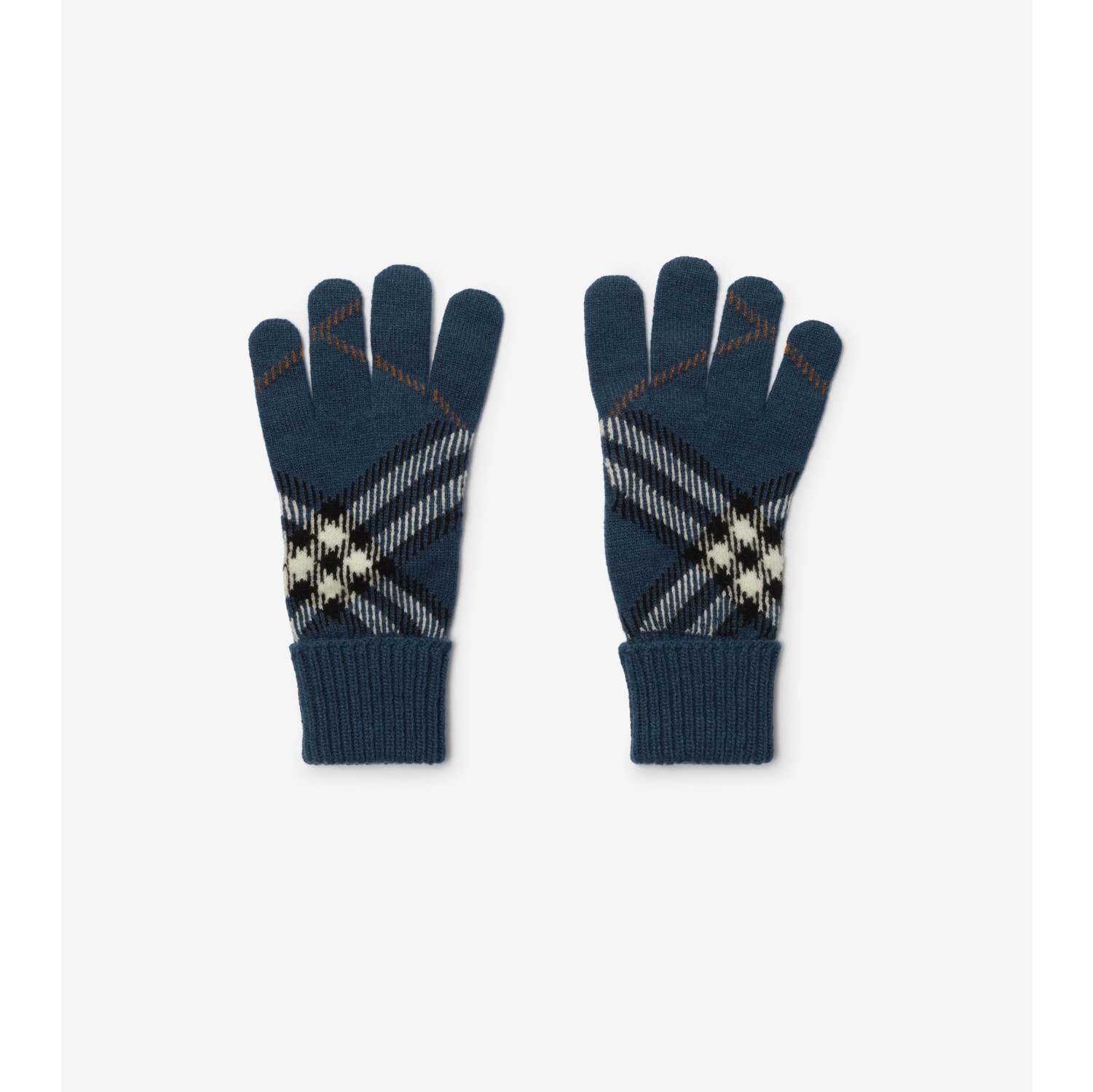 Check Cashmere Blend Gloves