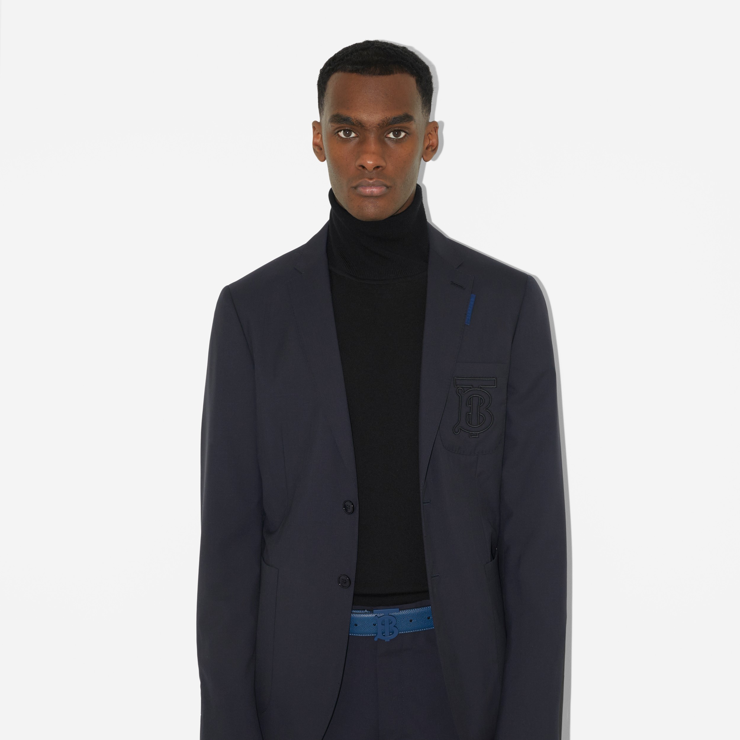 Grainy Leather TB Belt in Rich Navy - Men | Burberry® Official - 3