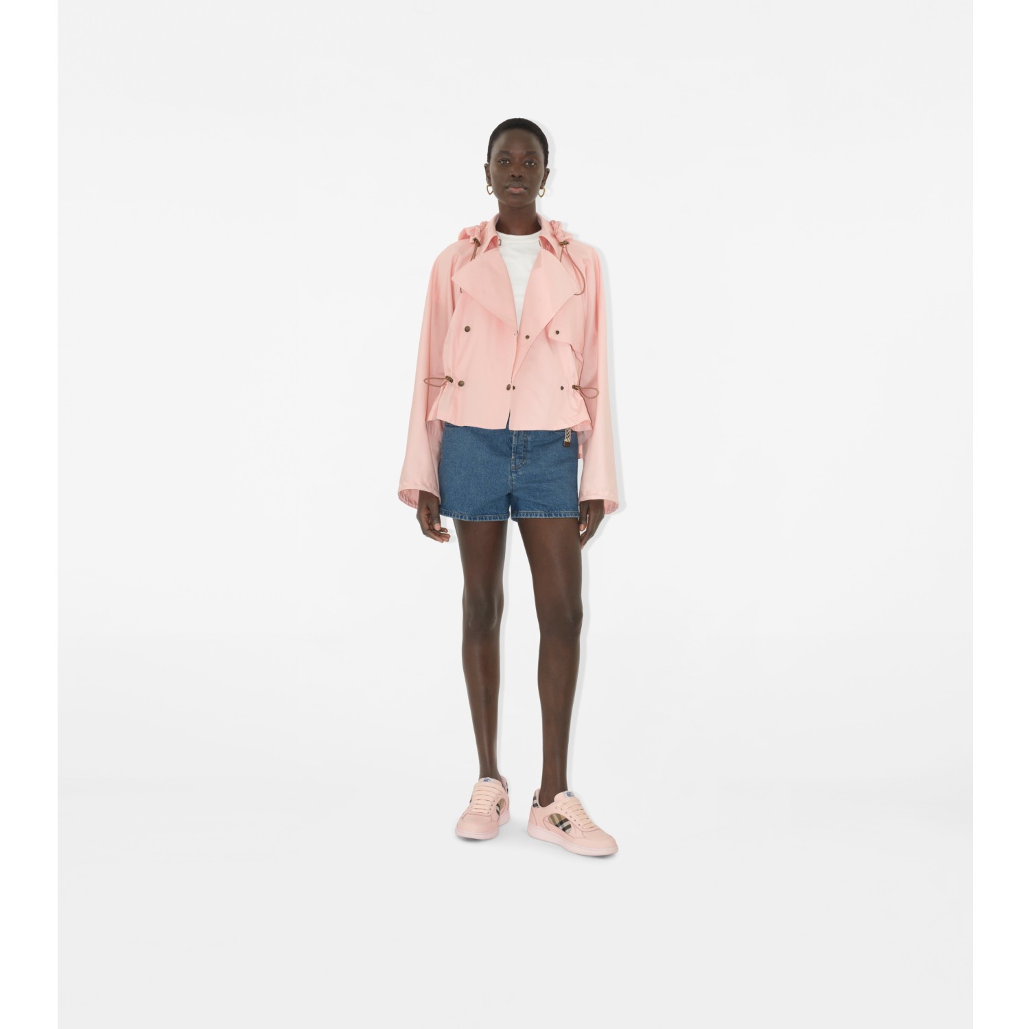 Leather and Check Terrace Sneakers​