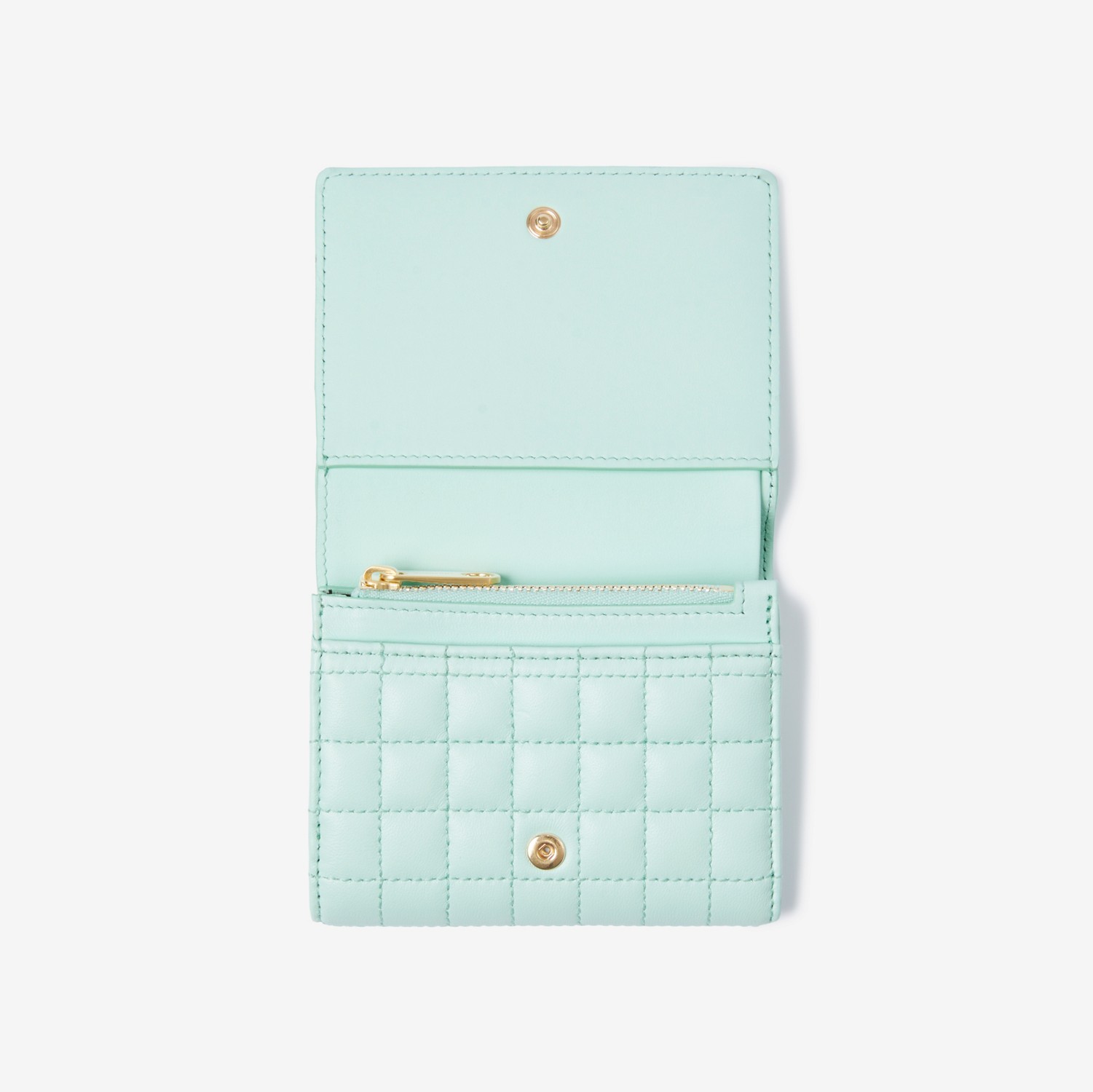 Leather Small Lola Folding Wallet in Cool Mint - Women | Burberry® Official