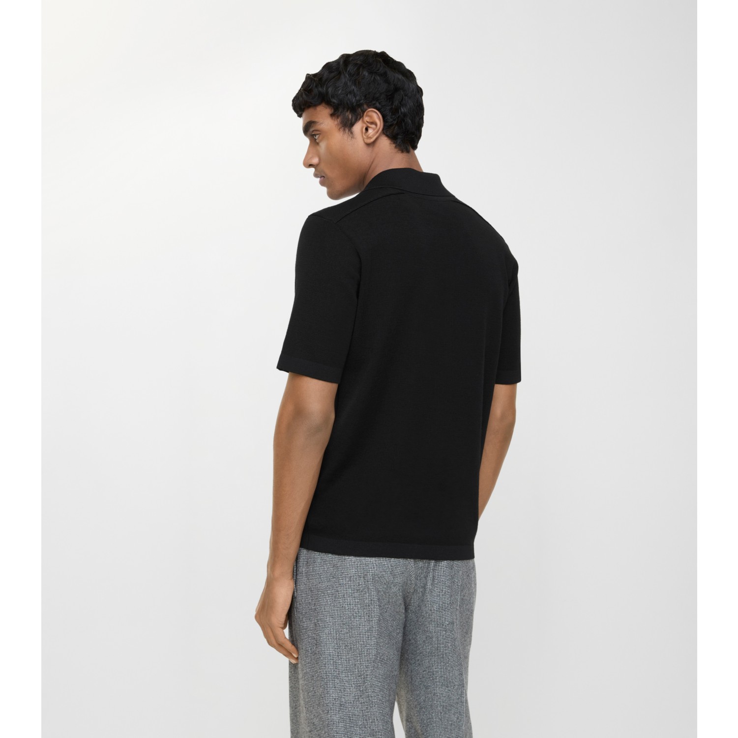 Wool Polo Shirt in Black - Men | Burberry® Official