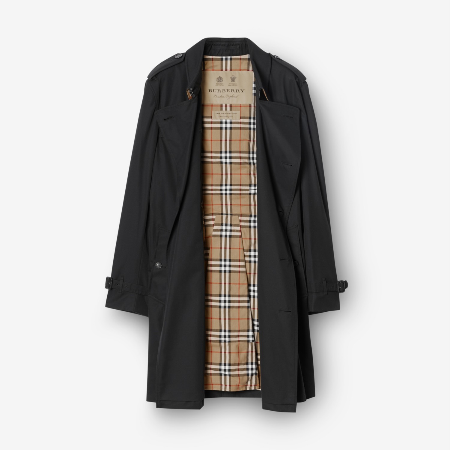 Burberry mens hot sale black trench coat