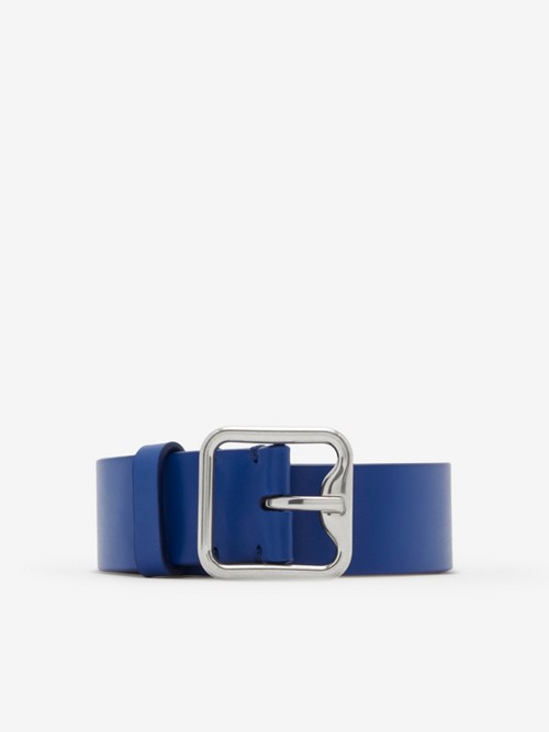 Burberry Leather B Buckle Belt In Knight/silver