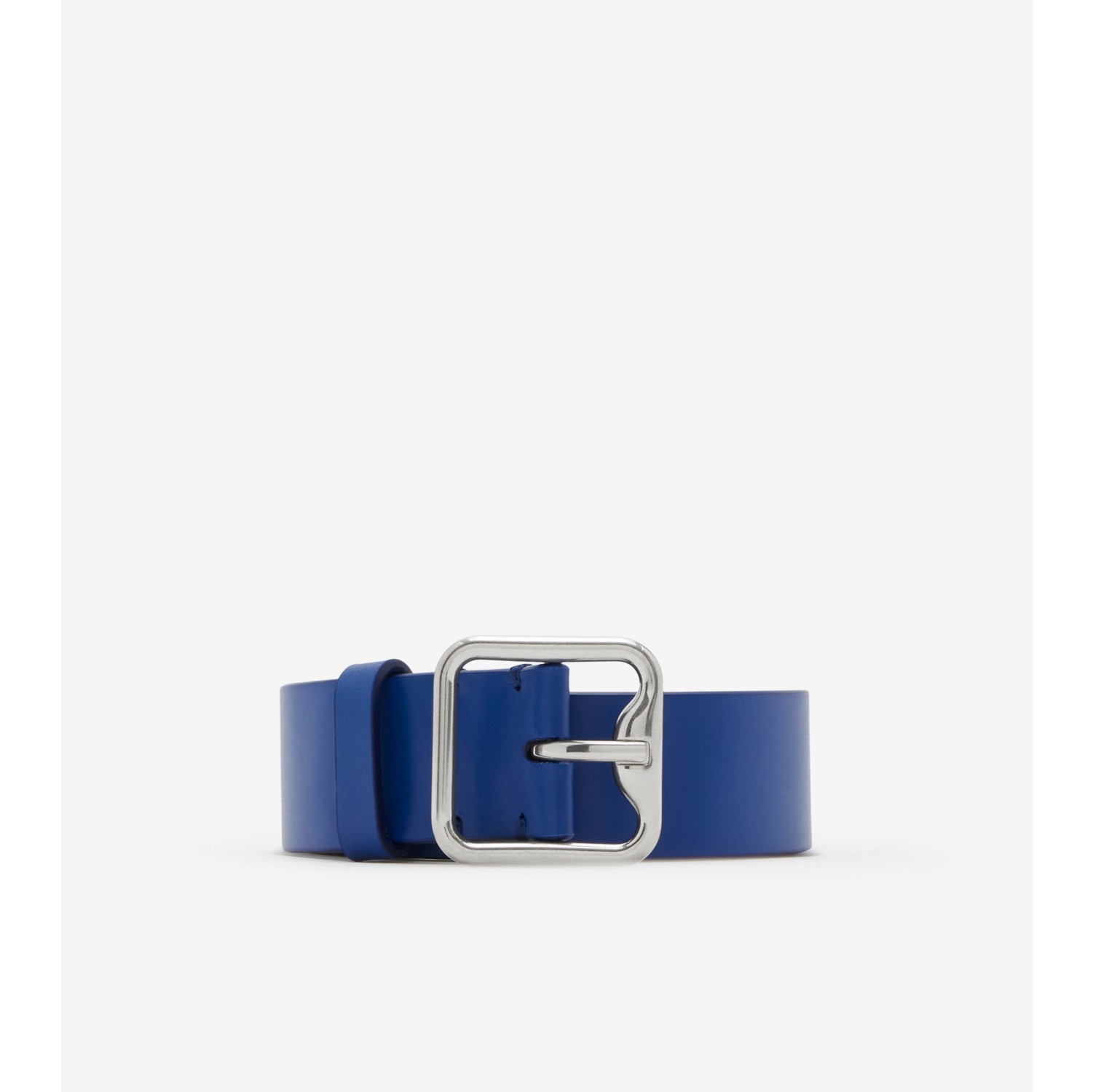 Leather B Buckle Belt in Knight/silver - Men | Burberry® Official